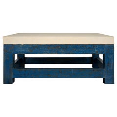 Paint Patina Shop Table as Coffee Table
