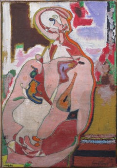 Paint "Personnage aux mains croisées" by Pierre Courtens