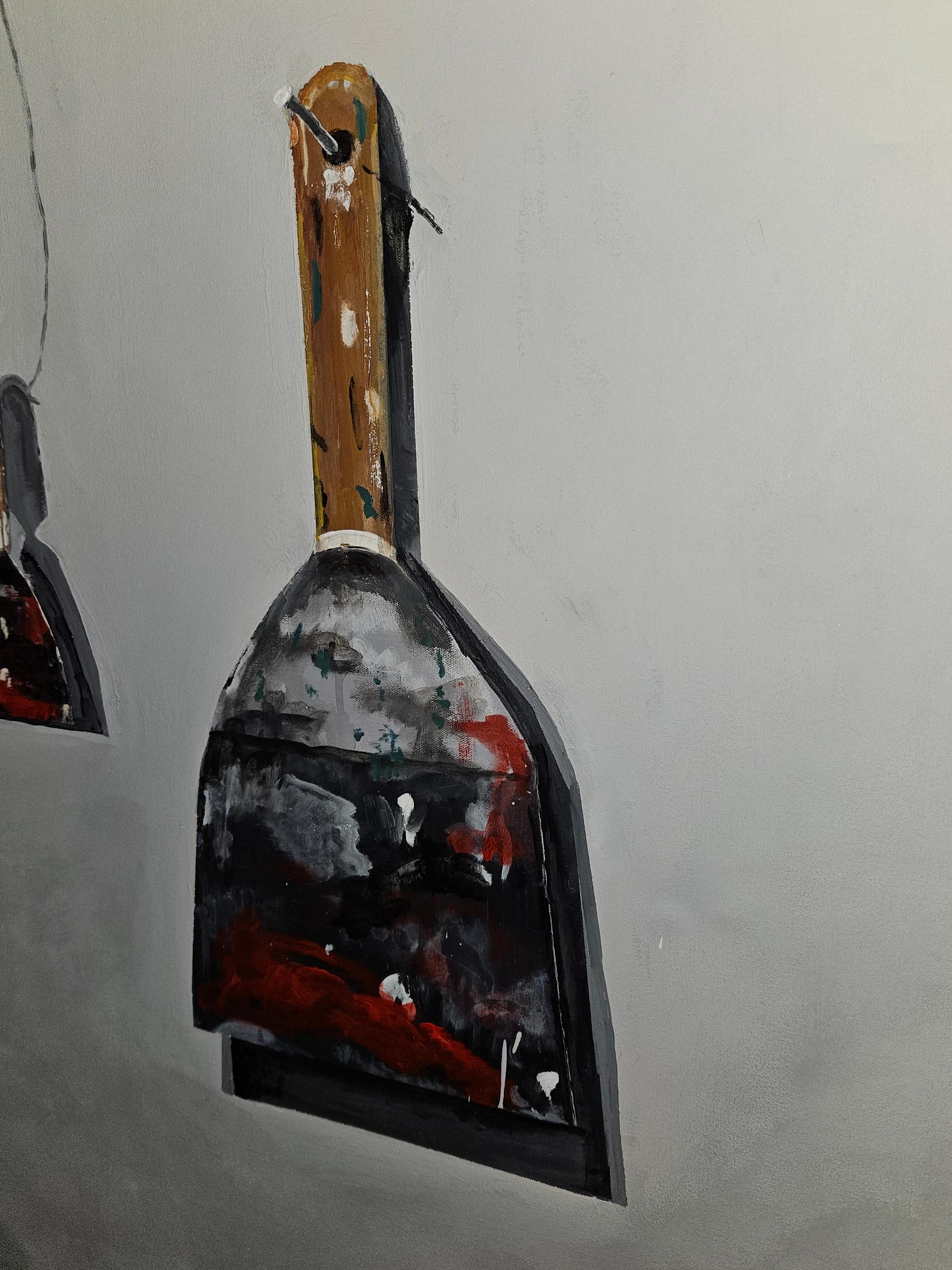 Fatto a mano Paint Scraper '96 Olio su tela a tecnica mista in vendita