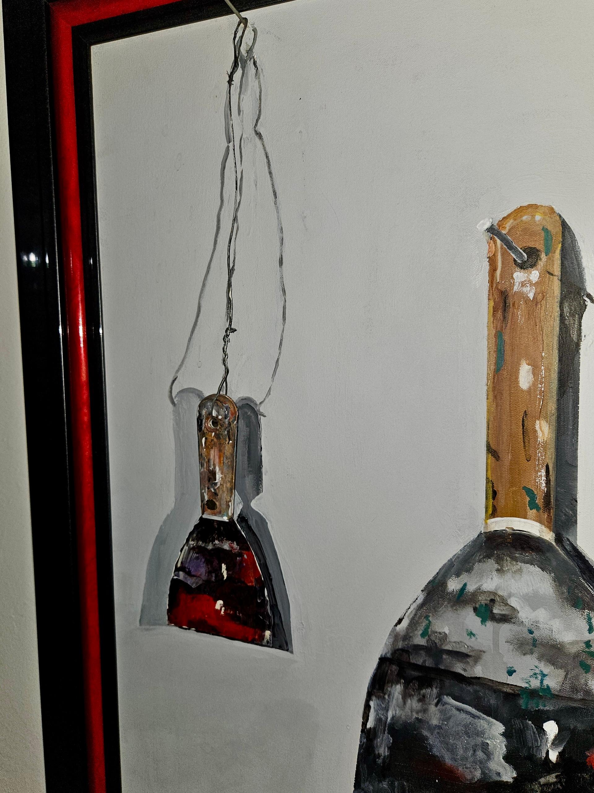 Fine XX secolo Paint Scraper '96 Olio su tela a tecnica mista in vendita