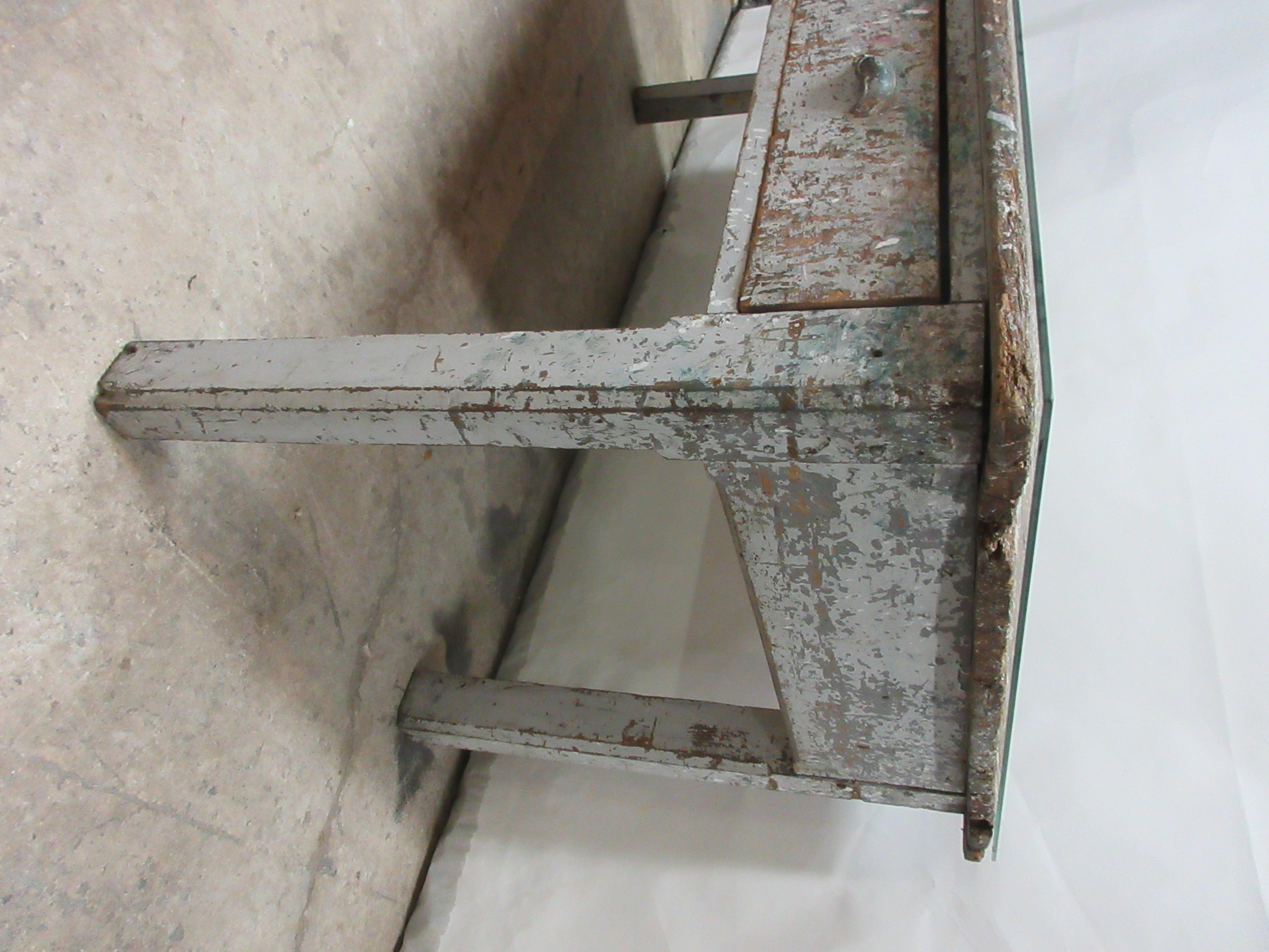 Late 19th Century Paint Shop Work Table