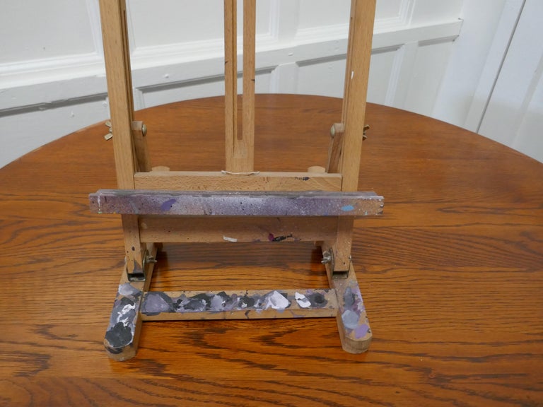 Paint Spattered Winsor and Newton Folding Table Top Easel For Sale at 1stDibs