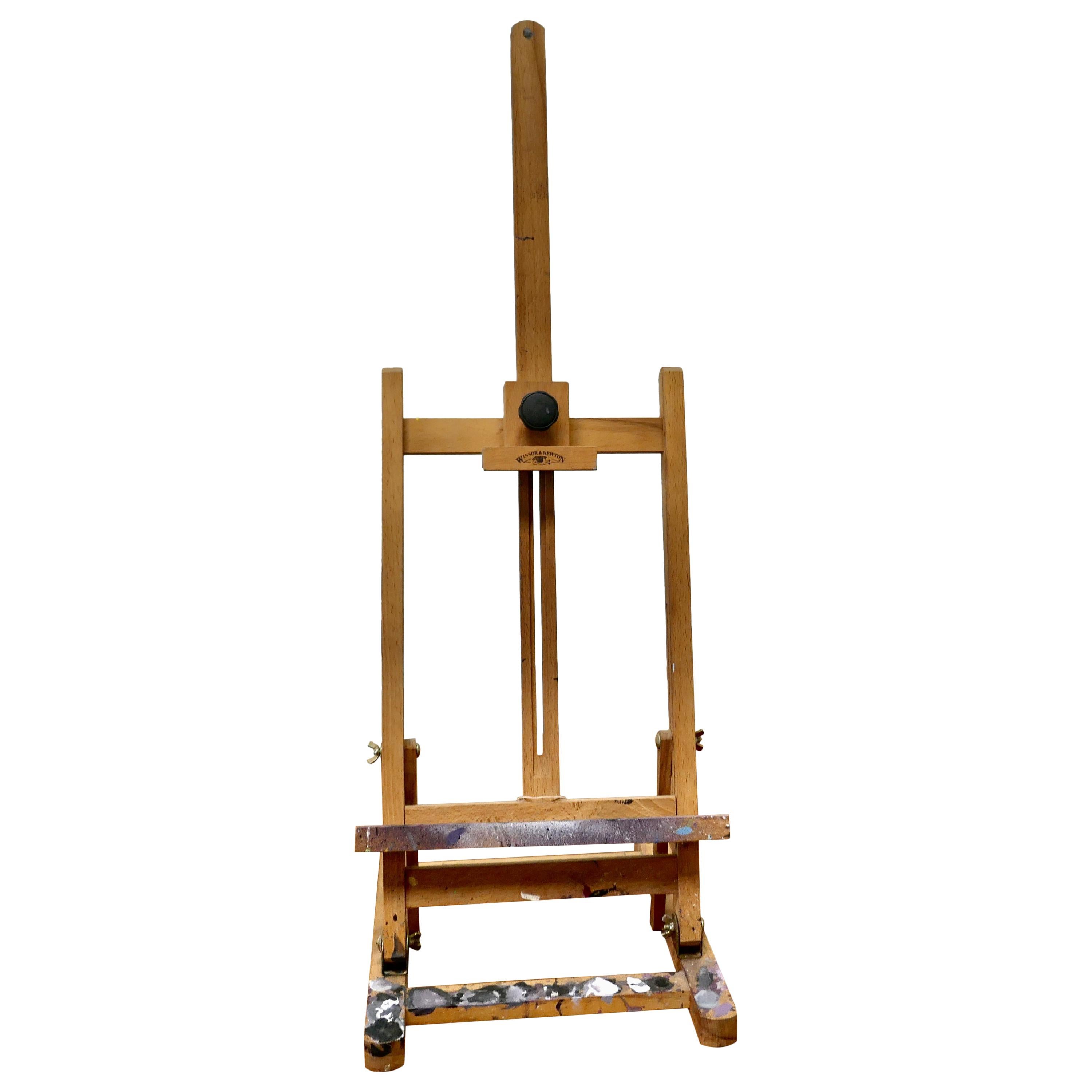 Paint Spattered Winsor and Newton Folding Table Top Easel