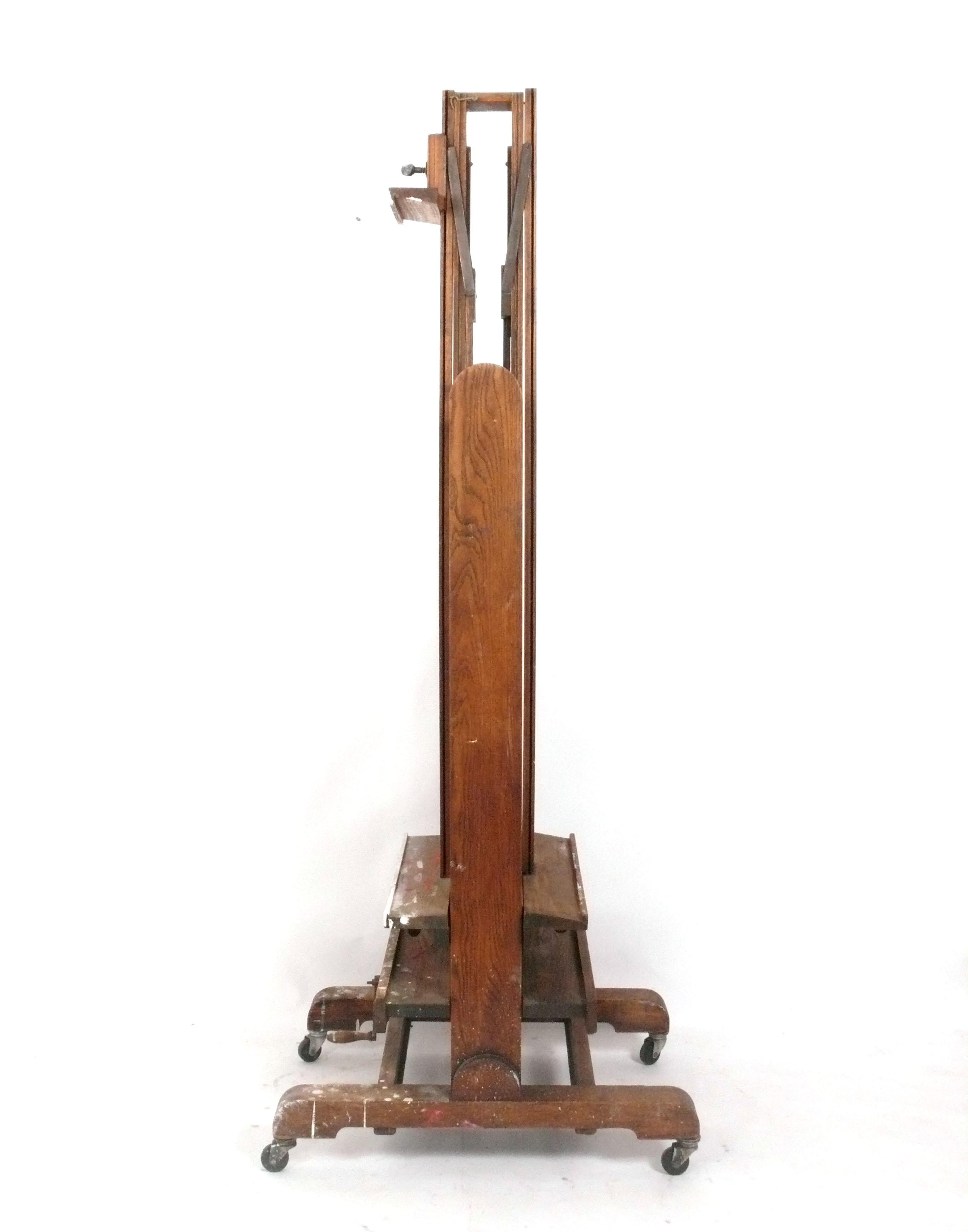 Industrial Paint Splattered Artist's Double Easel or TV Stand