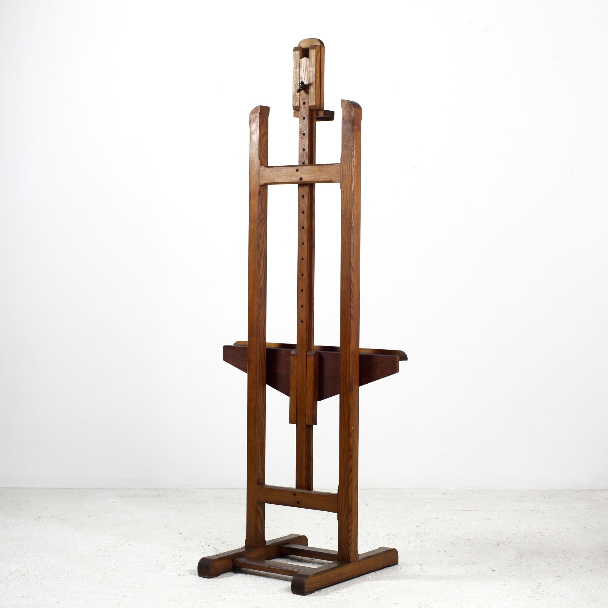 20ième siècle Chevalet d'artiste réglable en bois peint, milieu du 20e siècle en vente