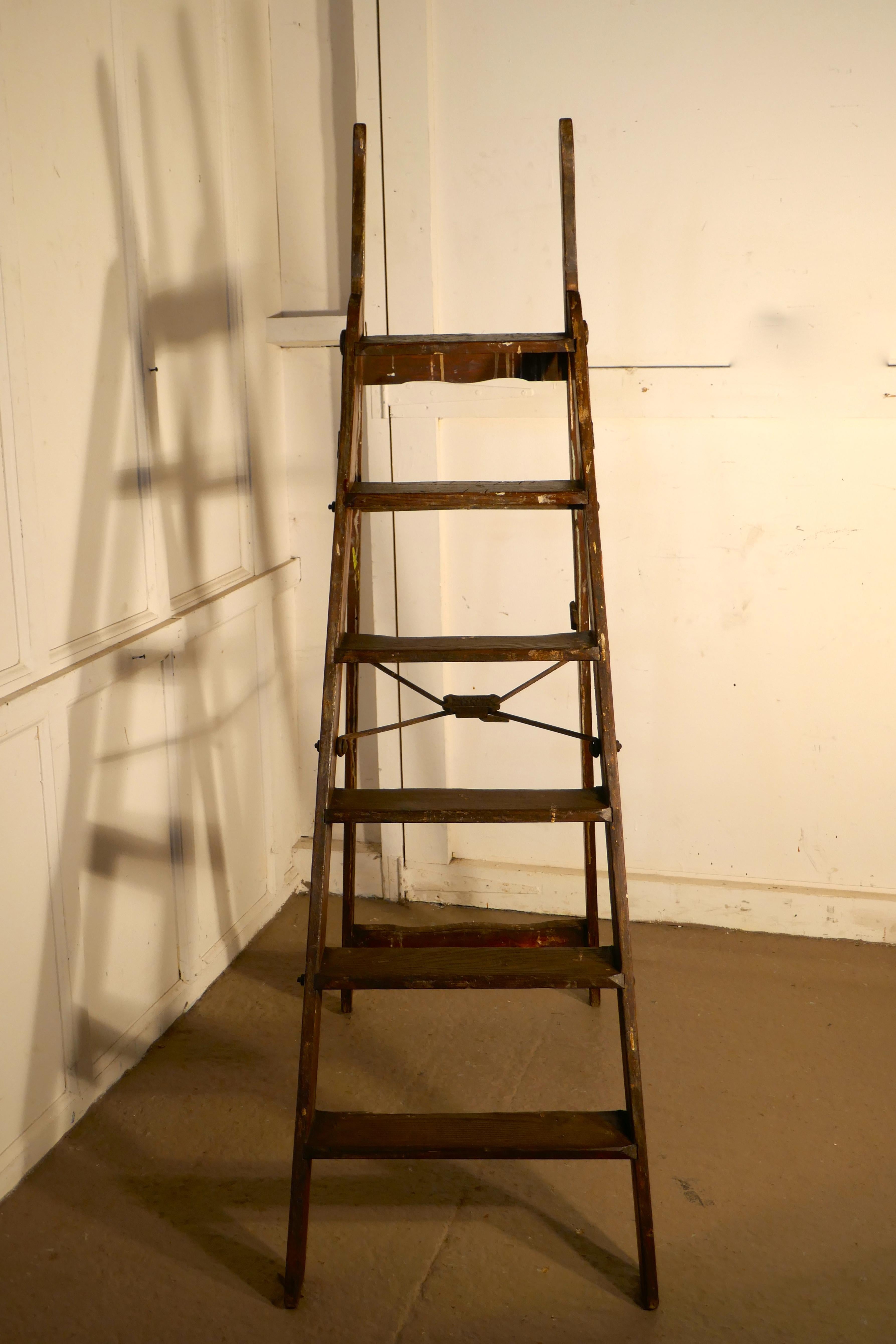 Industrial Paint Splattered Simplex Safety Step Ladder For Sale