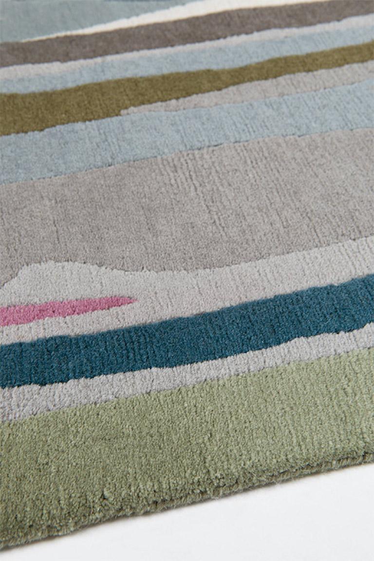 Modern Paint Stripe Hand-Knotted 10x8 Rug in Wool by Paul Smith For Sale