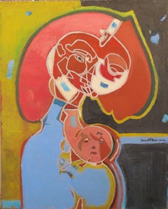 Paint "Woman and her child" by Pierre Courtens