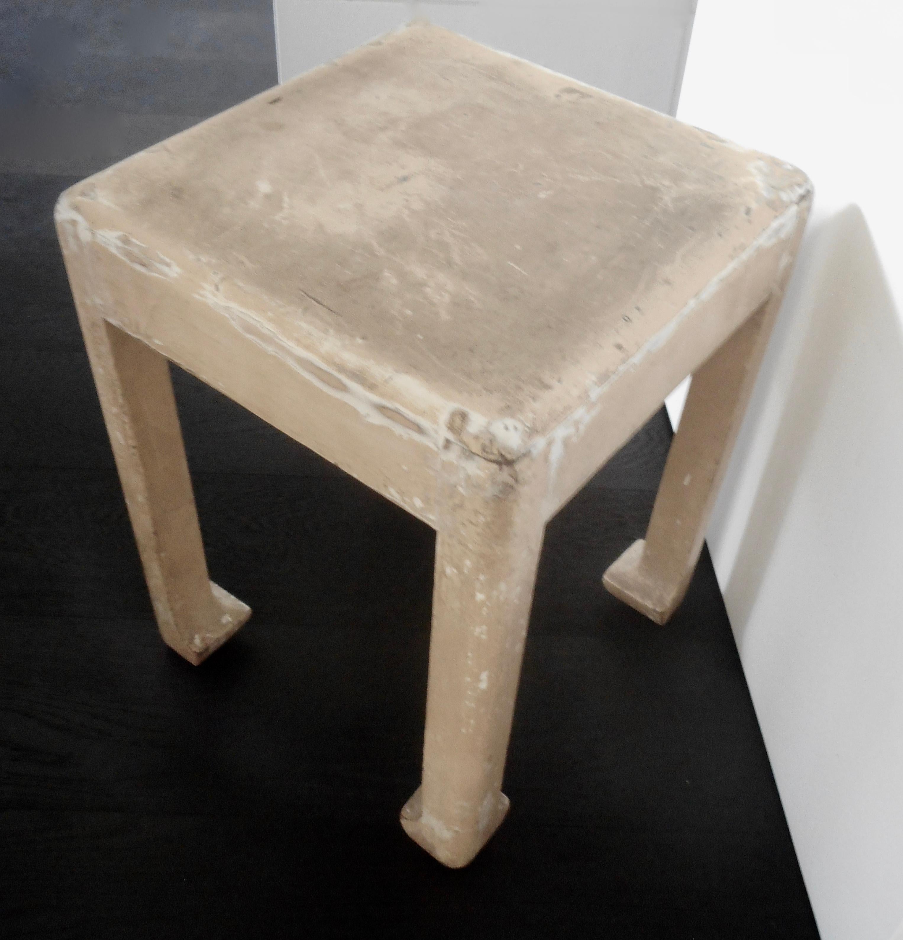 Paint Wood Side Table Attributed to Atelier Martine, France, 1925 In Distressed Condition In Brussels, BE