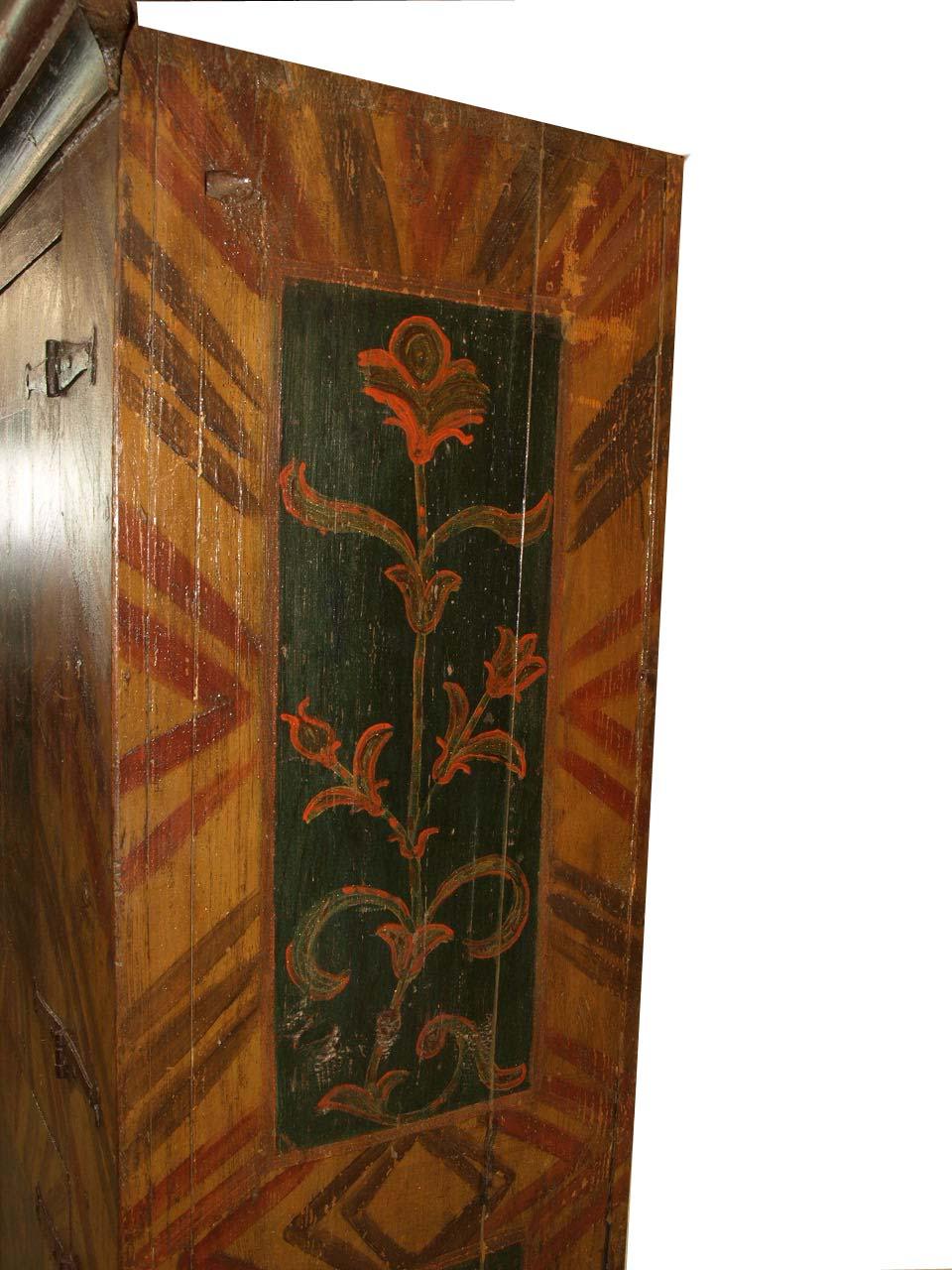 Hand-Painted Painted 18th Century Cupboard For Sale