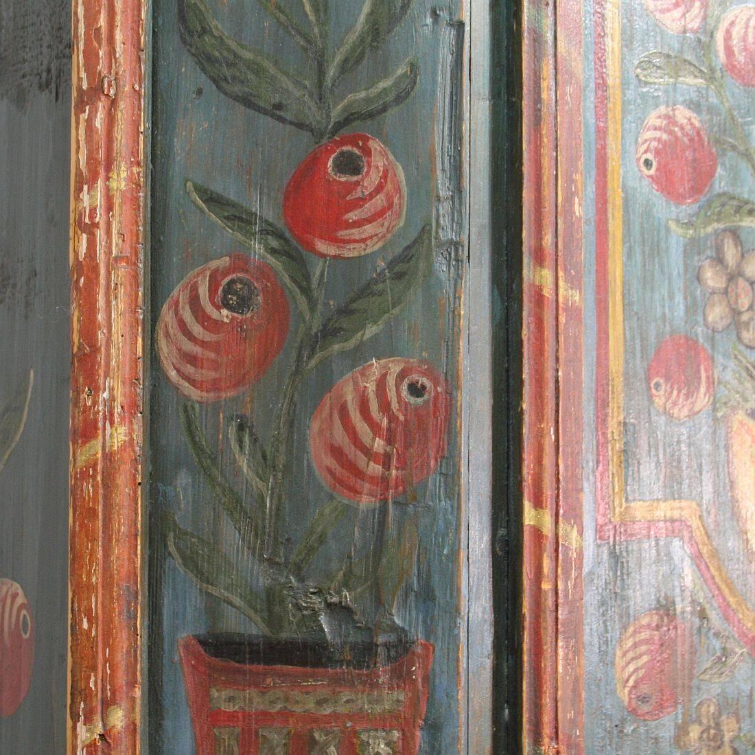 Painted 18th Century French Wedding Armoire from the Alsace 7