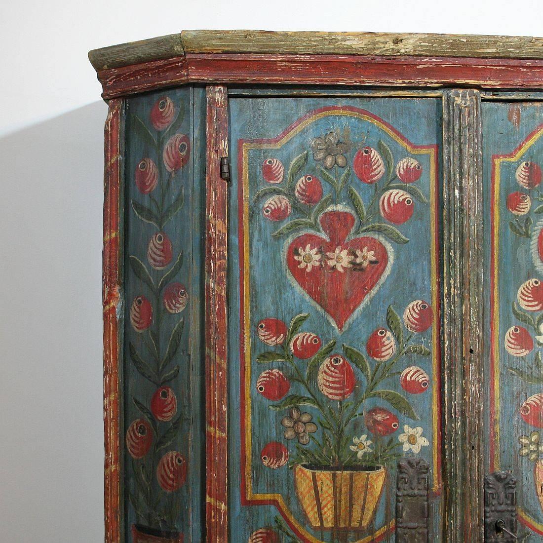 Painted 18th Century French Wedding Armoire from the Alsace 2