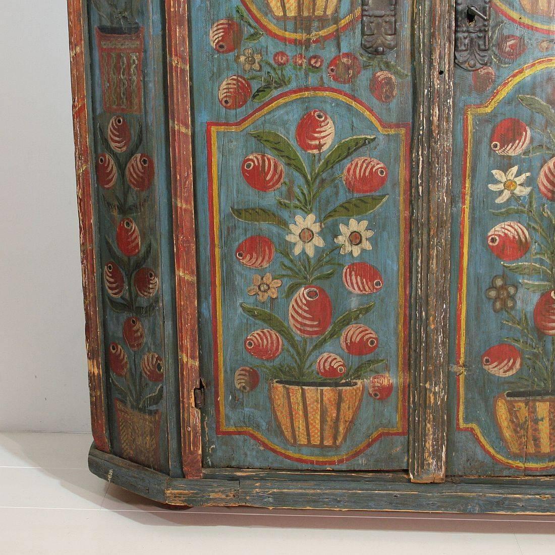 Painted 18th Century French Wedding Armoire from the Alsace 4