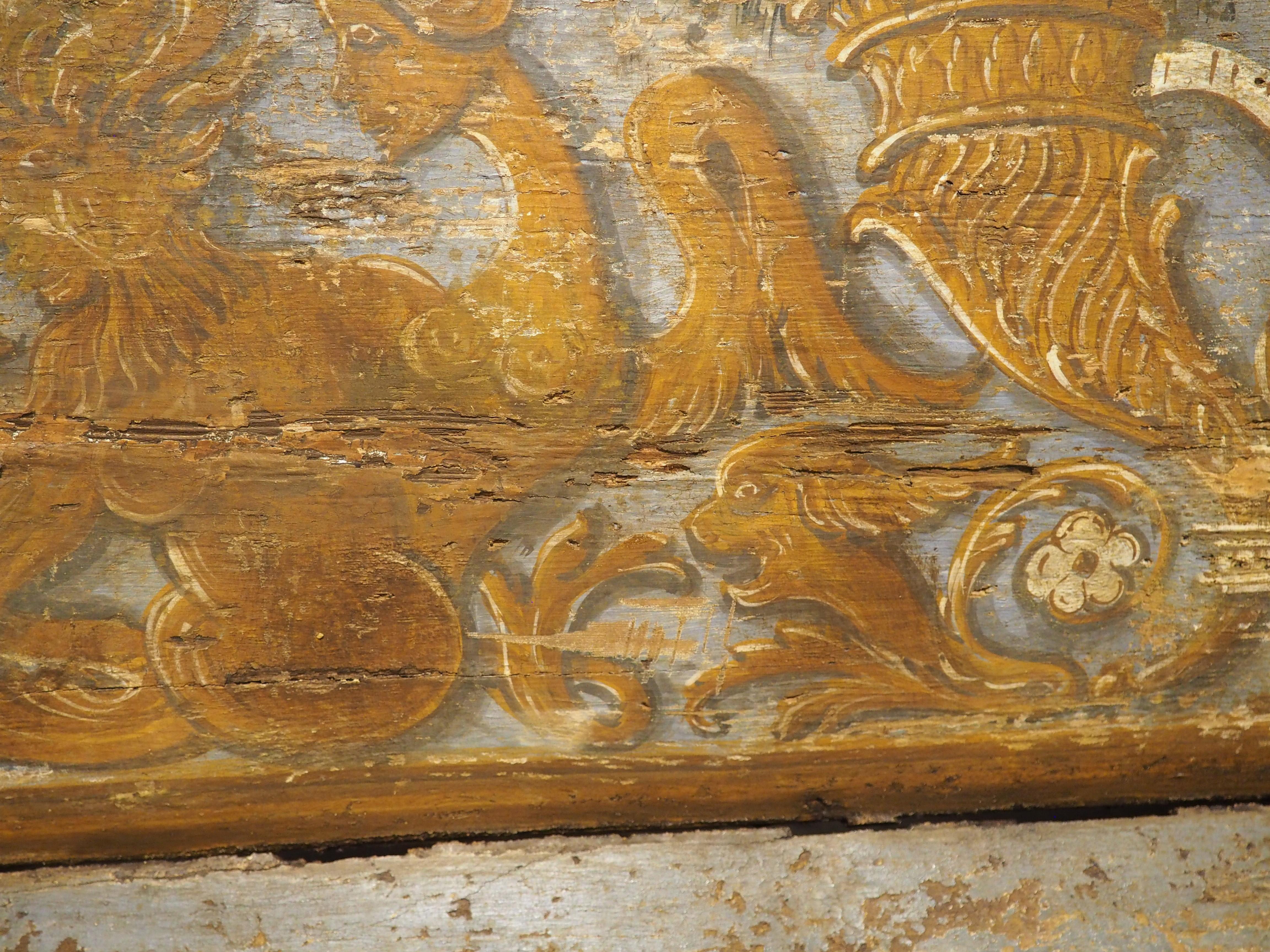 Cassone armoriale dipinto del XIX secolo proveniente da Firenze, Italia in vendita 7