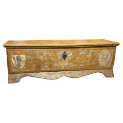 Painted 19th Century Armorial Cassone from Florence, Italy