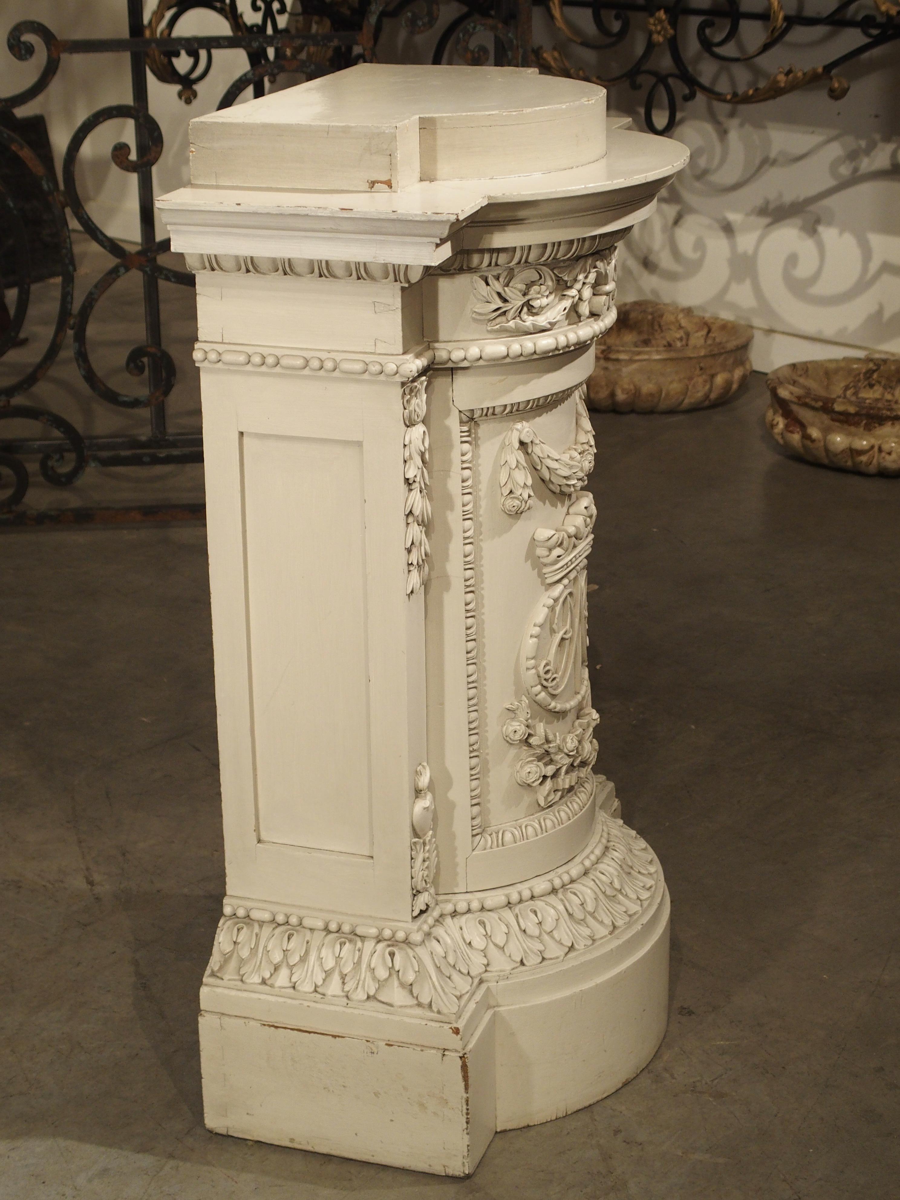 Painted 19th Century Empire Style Tabernacle Pedestal from France 5