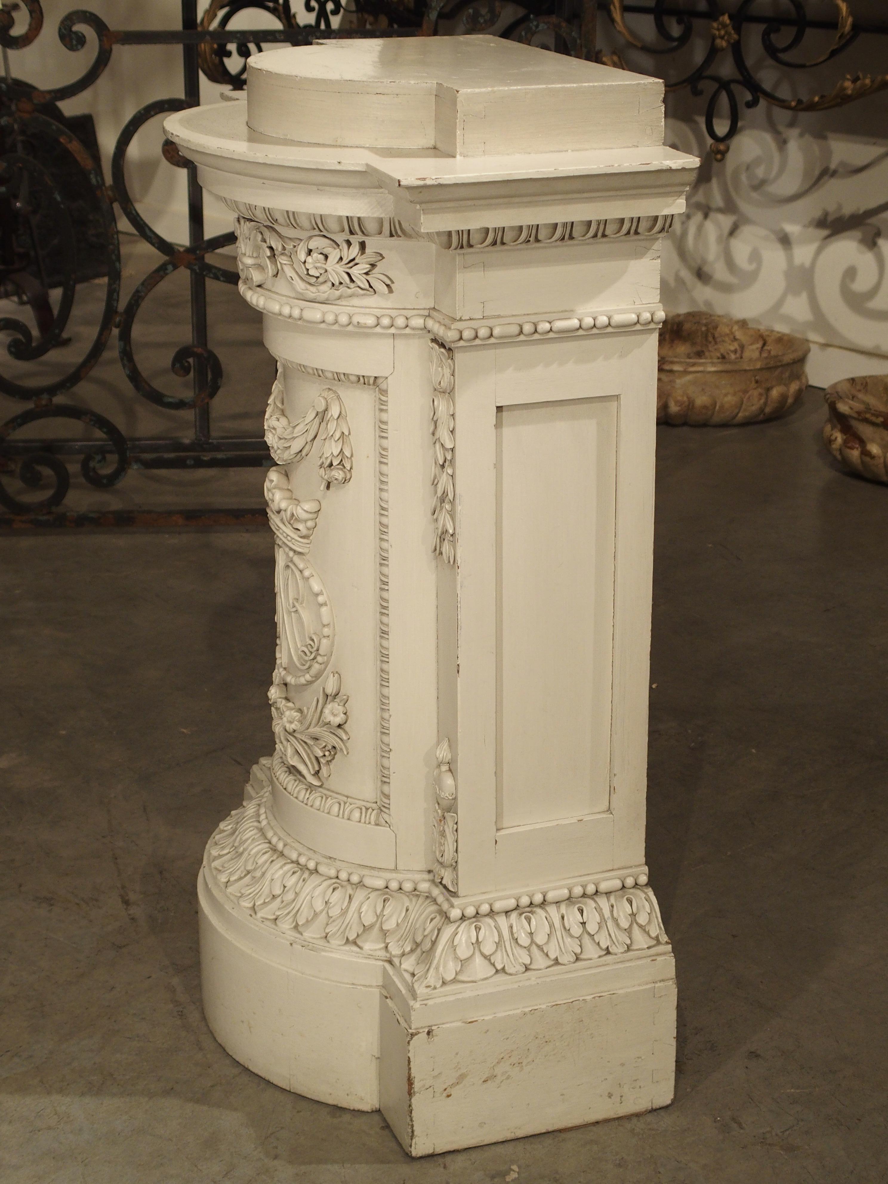 Painted 19th Century Empire Style Tabernacle Pedestal from France 9