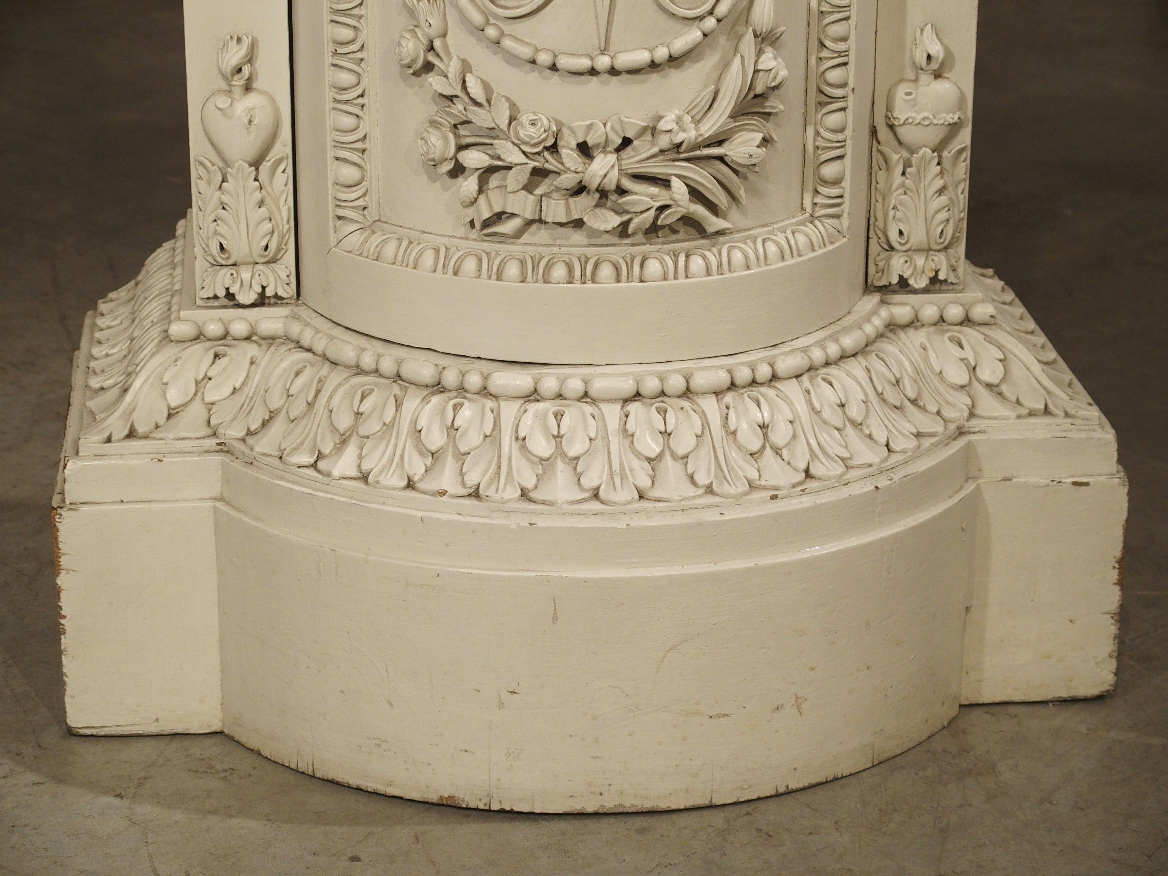 Painted 19th Century Empire Style Tabernacle Pedestal from France In Good Condition In Dallas, TX