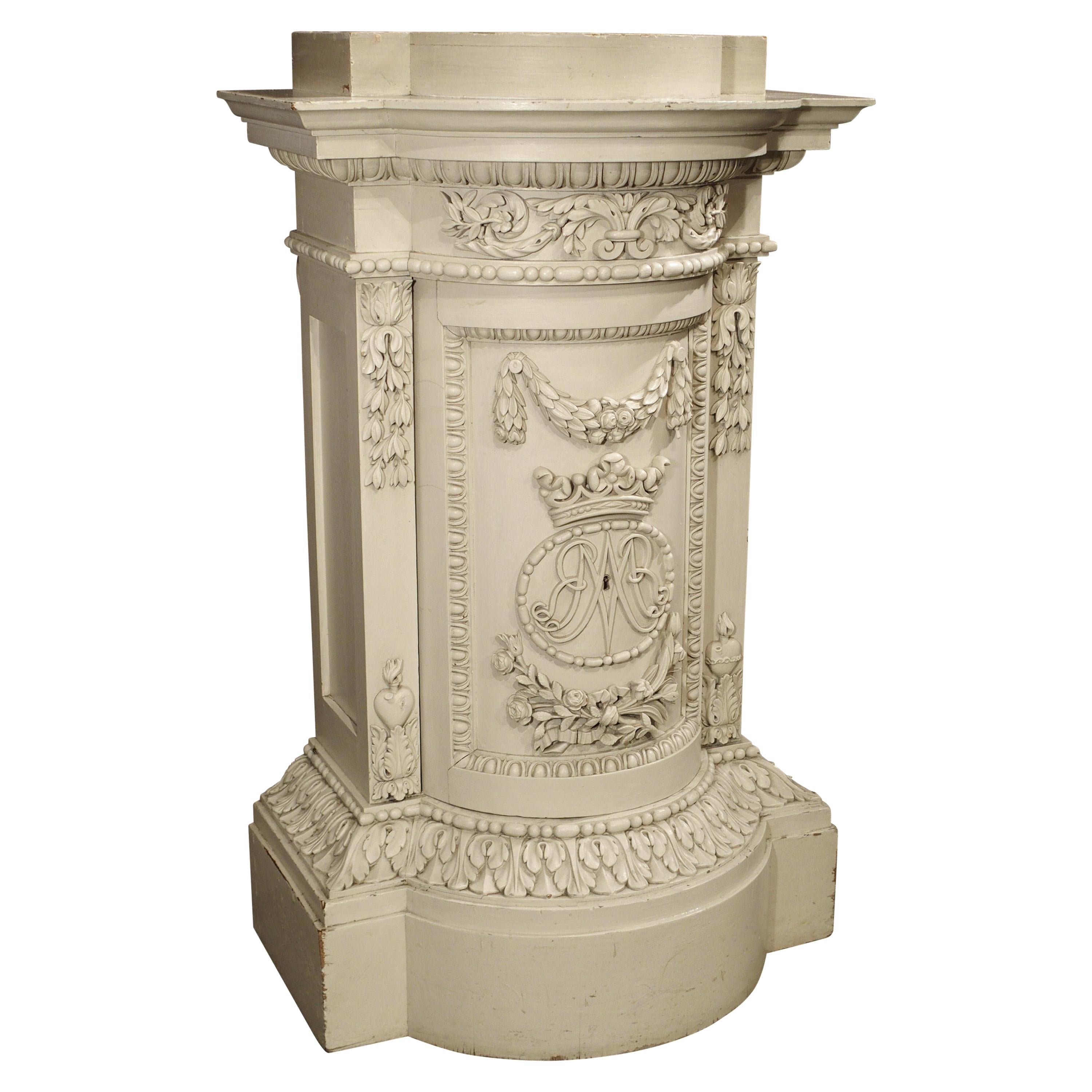 Painted 19th Century Empire Style Tabernacle Pedestal from France