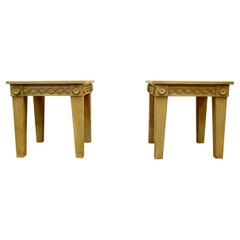 Painted, 20th Century Side Tables with Bullseye and Vine Detailing Painted, 20th Century Side Tables with Bullseye and Vine Detailing