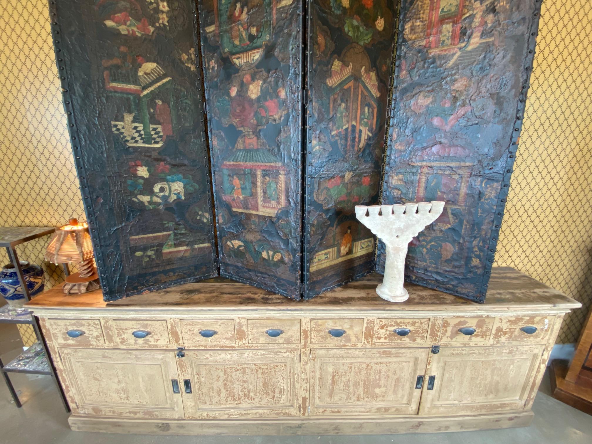 Painted 9 Foot Sideboard, France, 19th Century 8