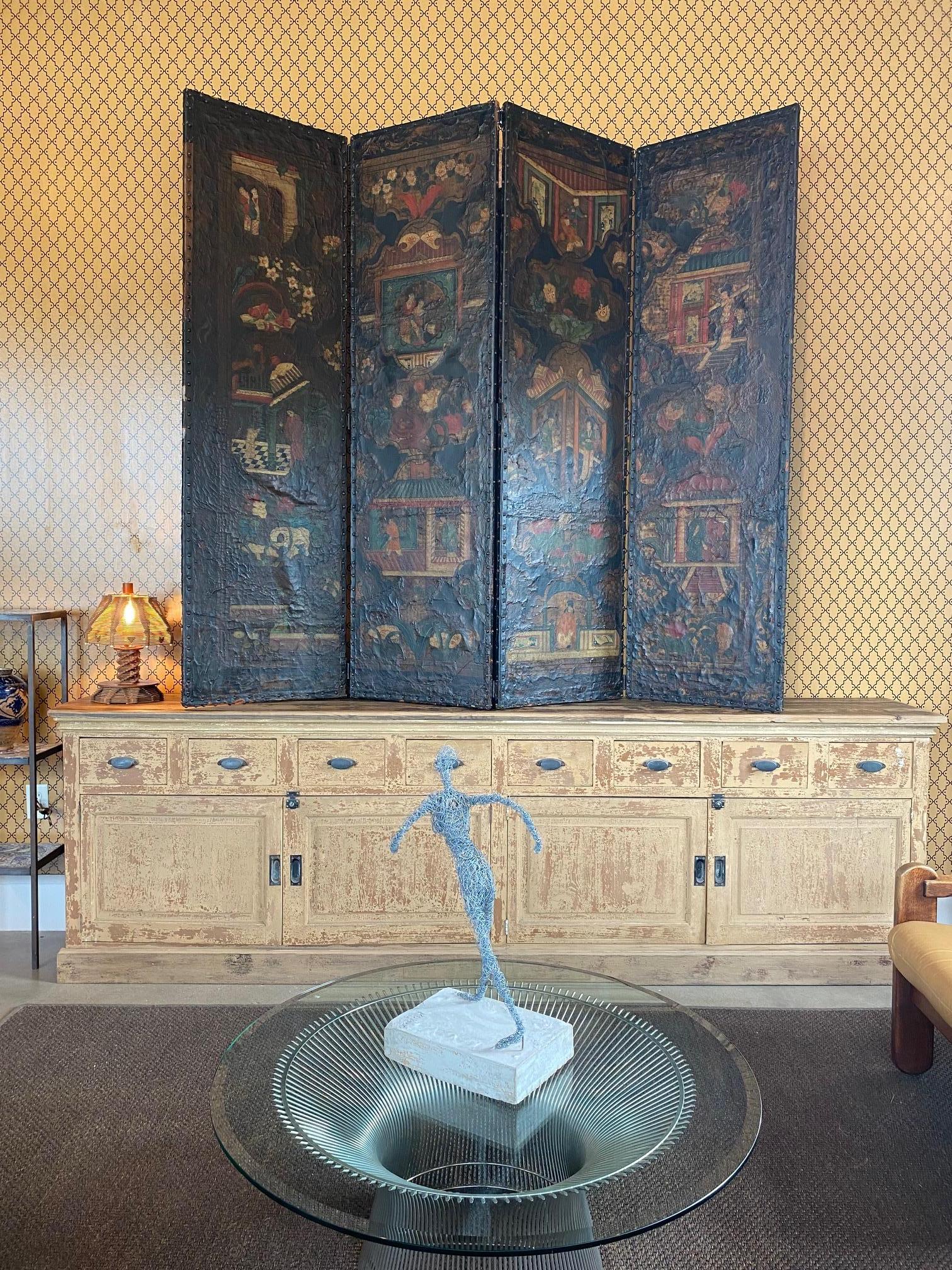 French Painted 9 Foot Sideboard, France, 19th Century