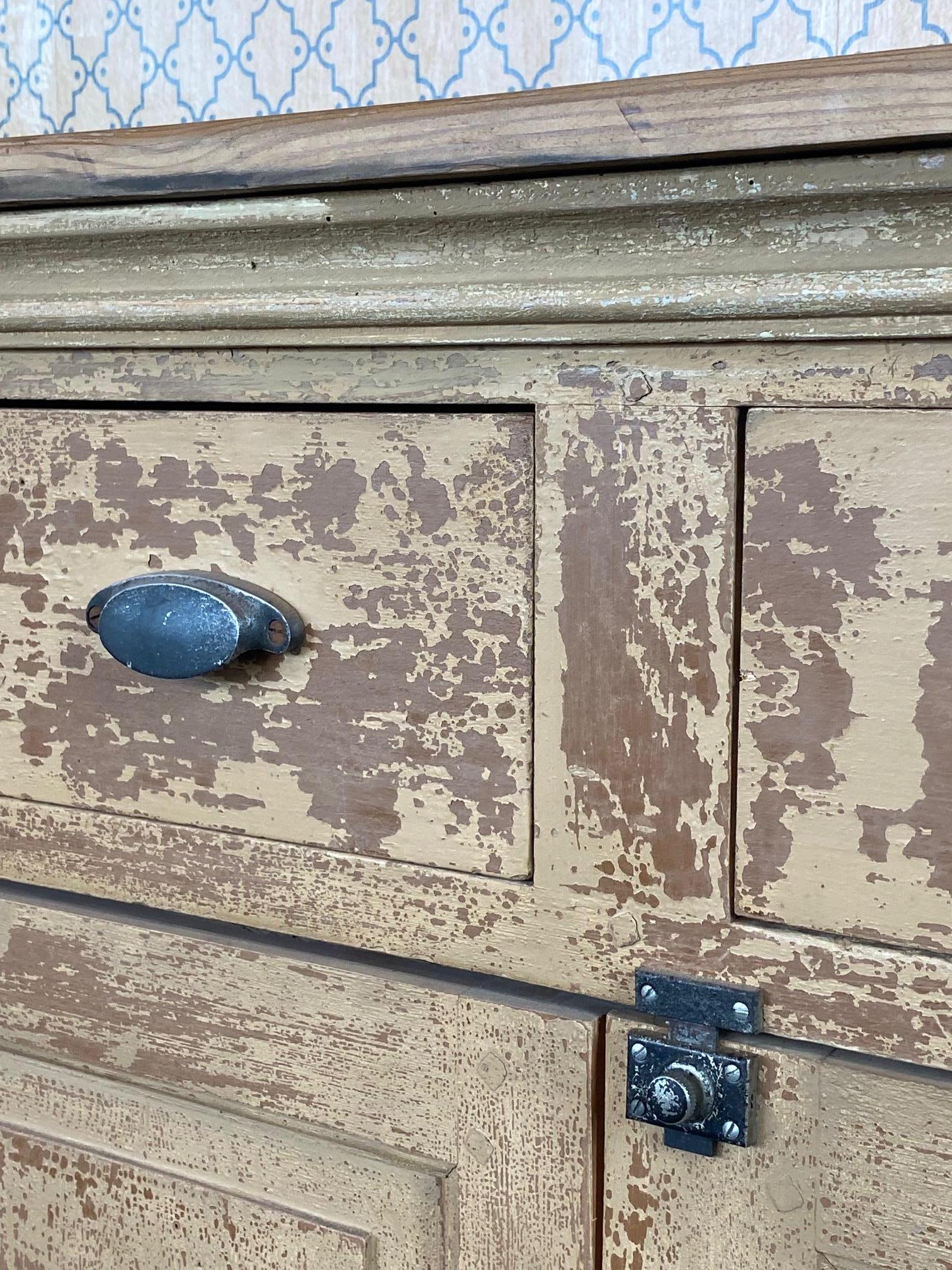 Pine Painted 9 Foot Sideboard, France, 19th Century