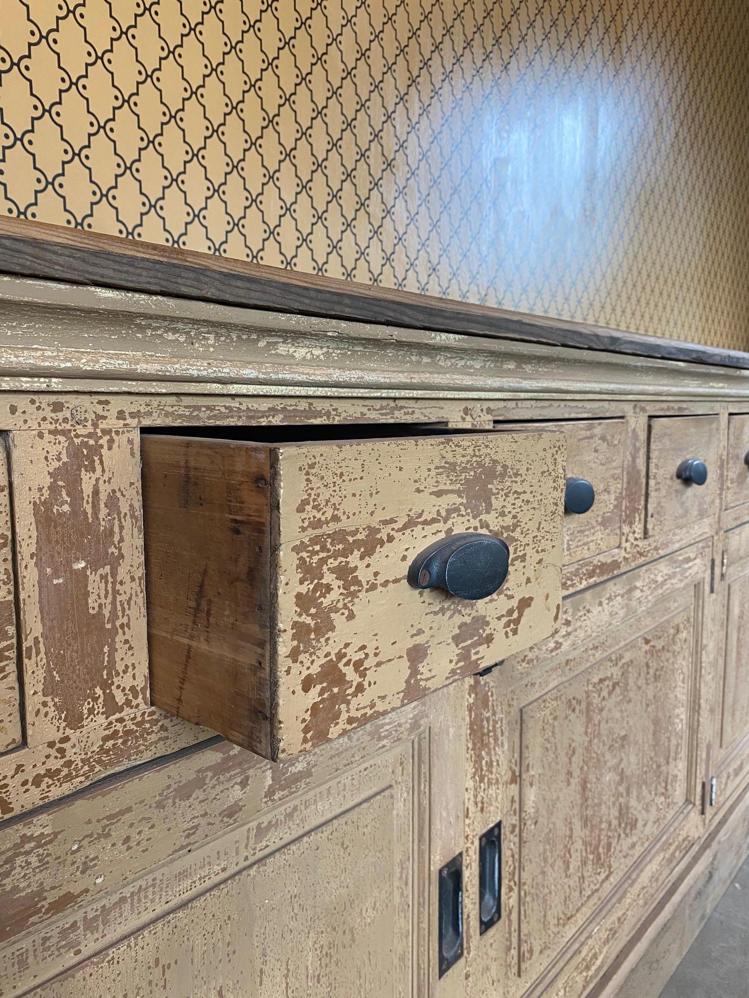 Painted 9 Foot Sideboard, France, 19th Century 1