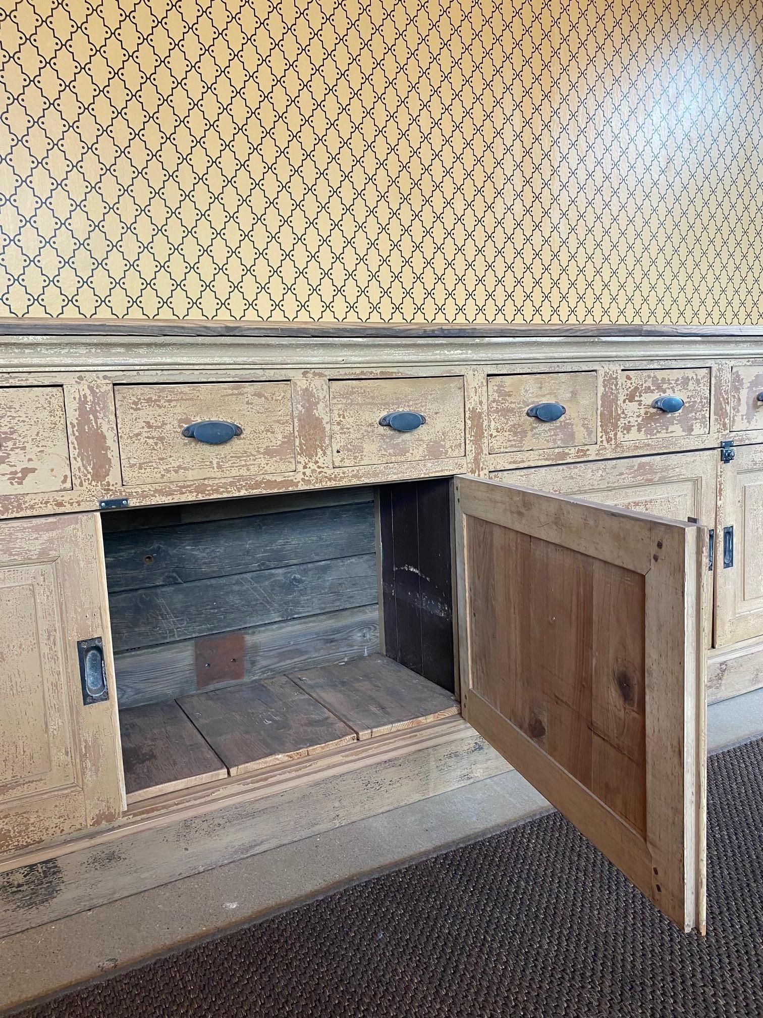 Painted 9 Foot Sideboard, France, 19th Century 3