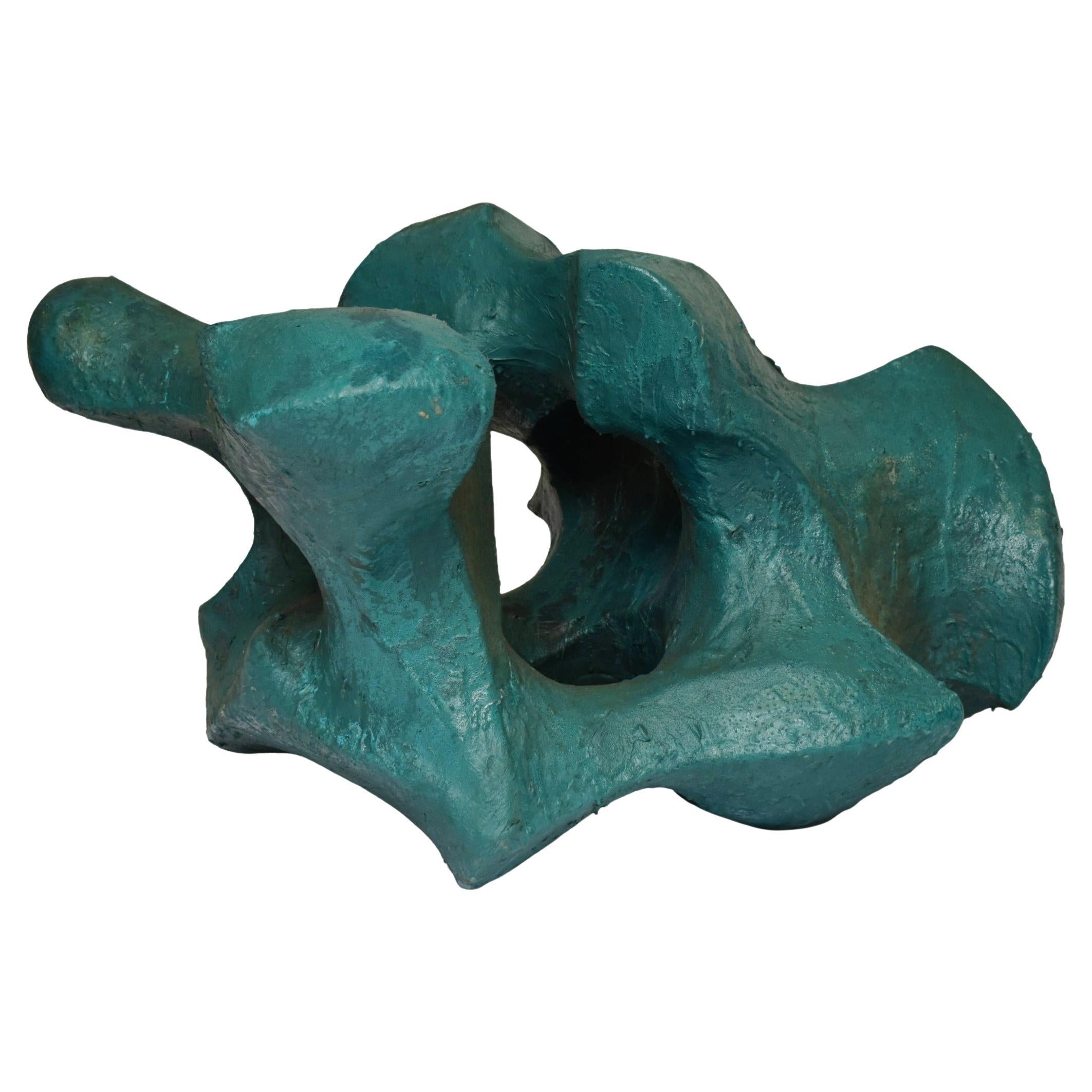 Painted Abstract Paper Mache Sculpture For Sale