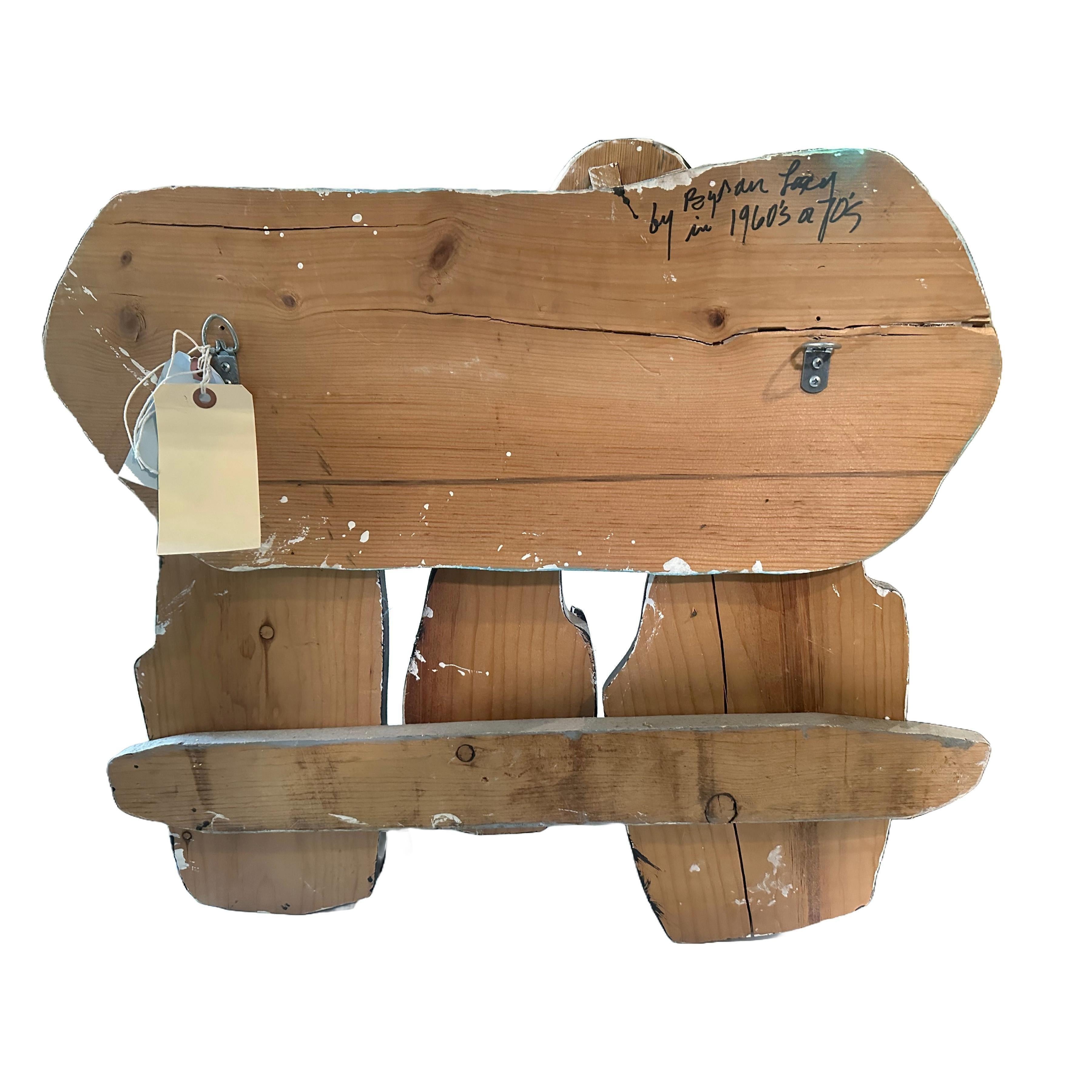 Abstrakt gemalt  Skulptur auf Wood Wood des amerikanischen Künstlers Byron Lacy im Zustand „Gut“ im Angebot in Dallas, TX