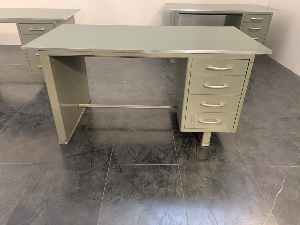 Painted Aluminium Desk with Laminate Top from Carlotti, 1950s For Sale 2