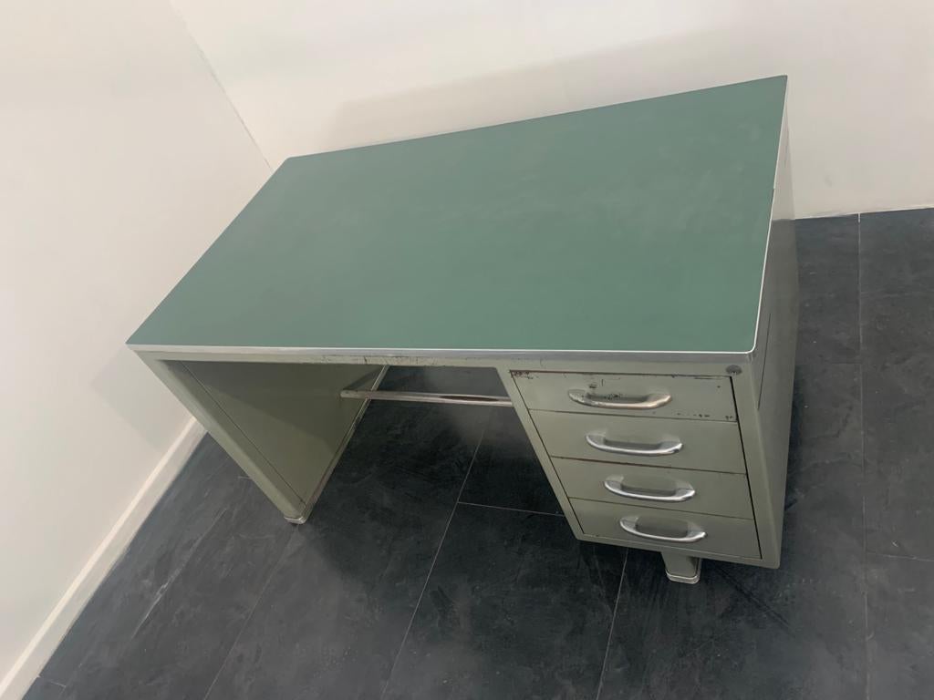 Painted Aluminium Desk with Laminate Top from Carlotti, 1950s For Sale 4