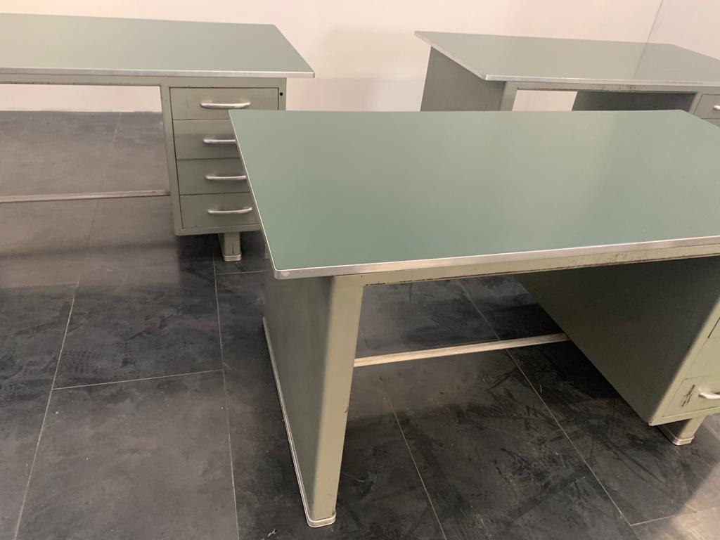 Painted Aluminium Desk with Laminate Top from Carlotti, 1950s For Sale 5