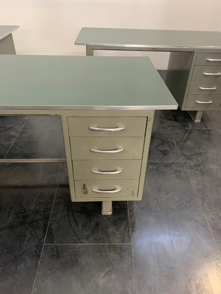 Painted Aluminium Desk with Laminate Top from Carlotti, 1950s For Sale 7