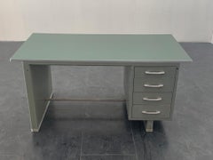Bemalter Aluminium-Schreibtisch mit Laminatplatte von Carlotti, 1950er Jahre