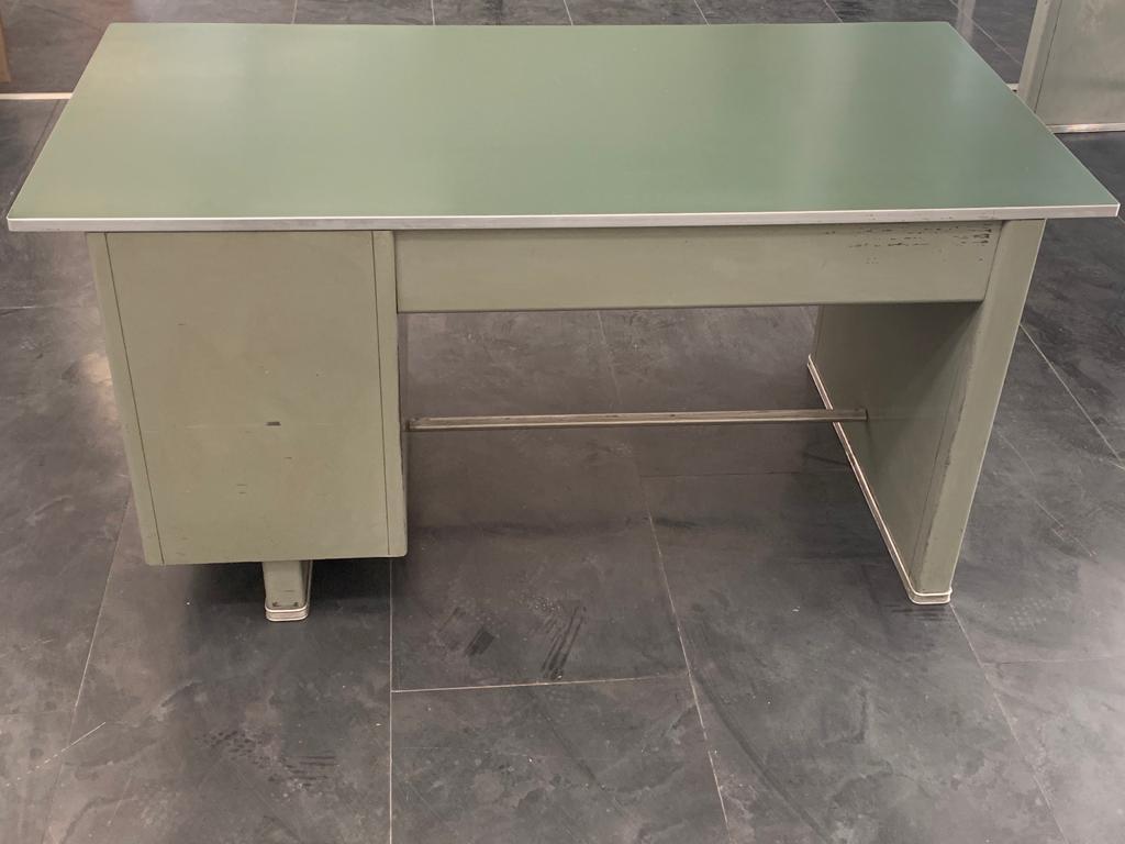 Metal Painted Aluminium Desk with Laminate Top from Carlotti, 1950s For Sale