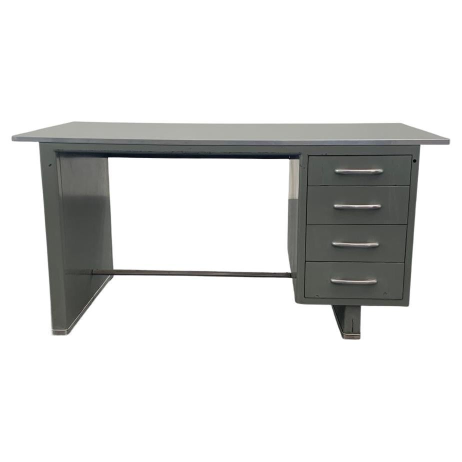 Painted Aluminium Desk with Laminate Top from Carlotti, 1950s For Sale
