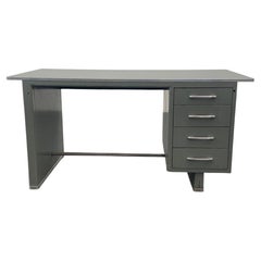 Vintage Painted Aluminium Desk with Laminate Top from Carlotti, 1950s