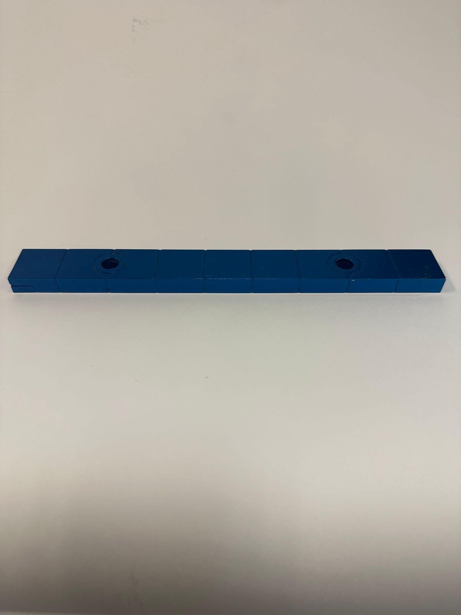 Painted Aluminum Hannukah Lamp by Luigi Del Monte In Excellent Condition For Sale In New York, NY