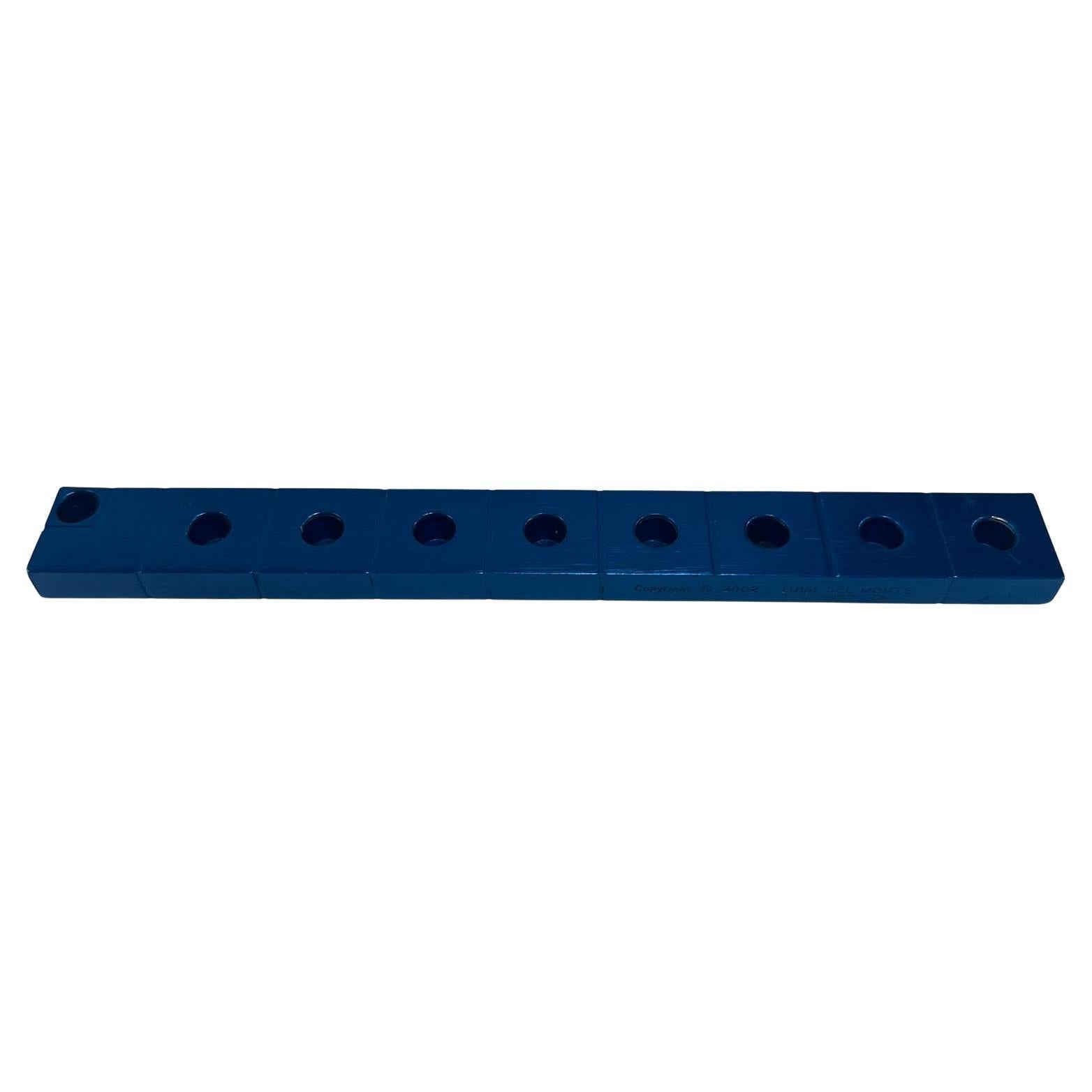 Painted Aluminum Hannukah Lamp by Luigi Del Monte For Sale