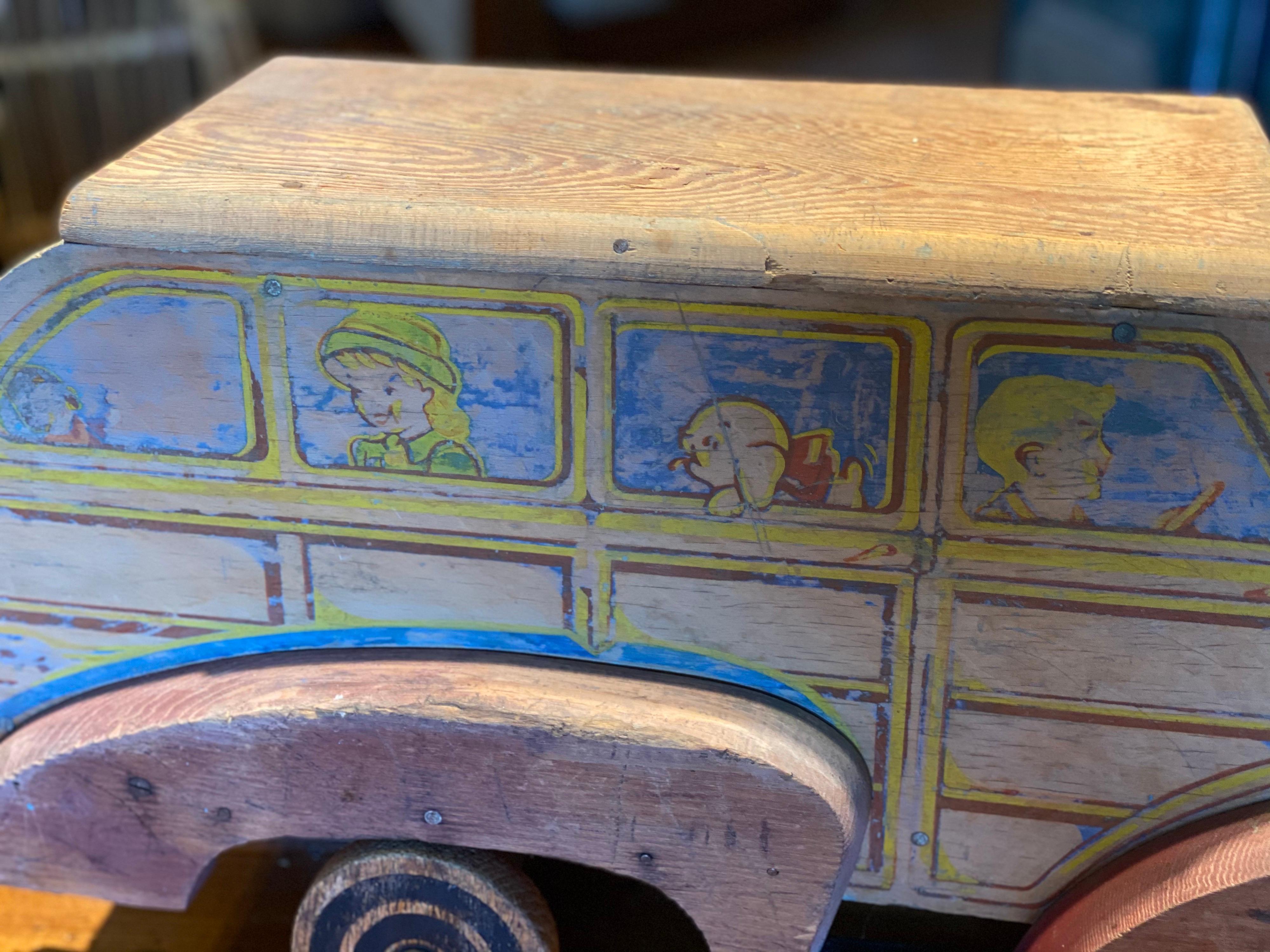 American Painted and Carved Toy 'Woody' Car, circa 1930s-1940s