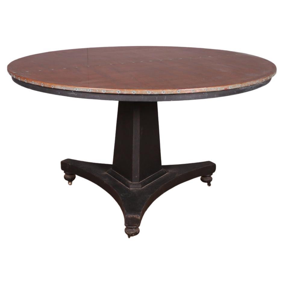 Painted and Copper Breakfast Table For Sale