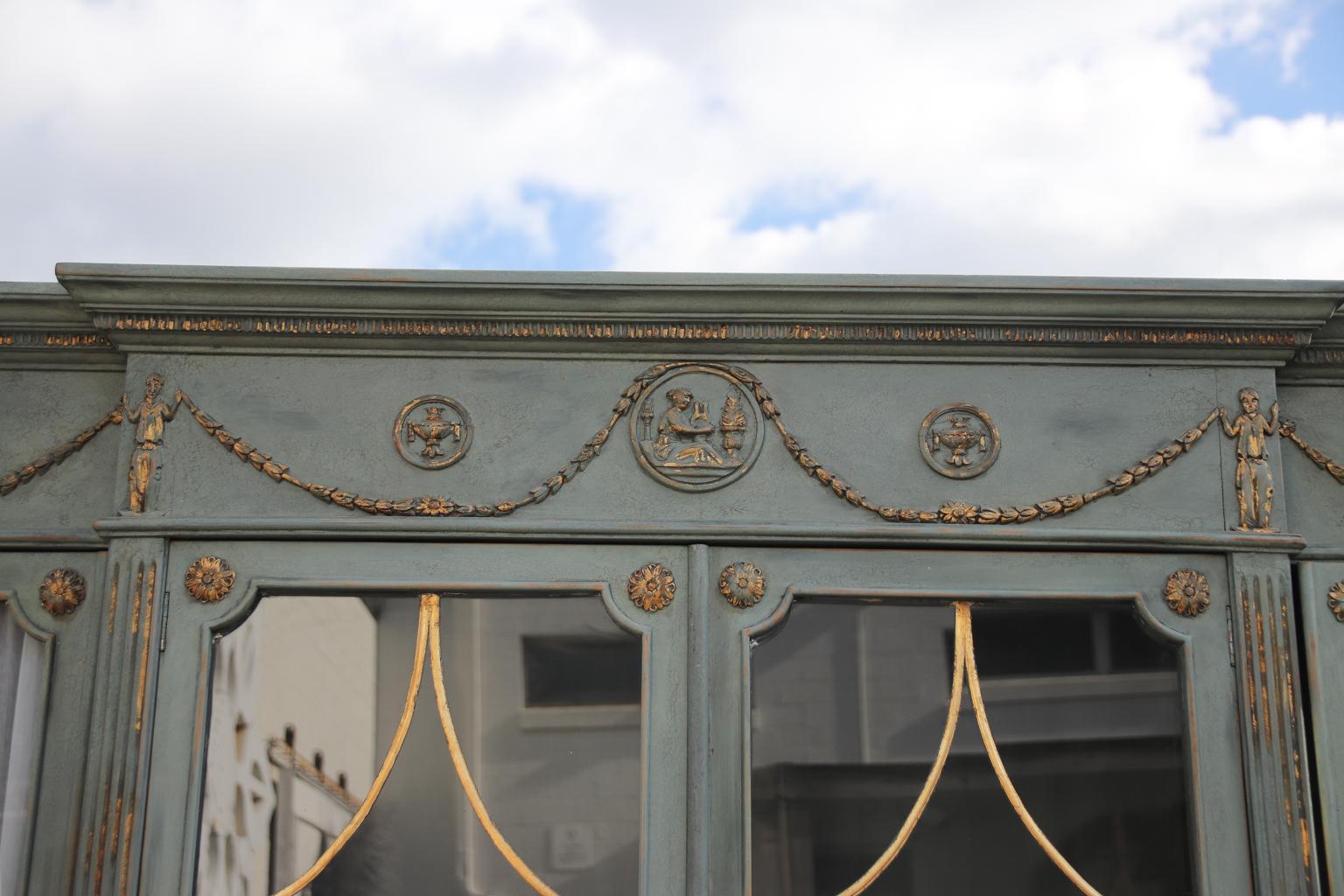 Painted and Decorated Breakfront Cabinet by William Switzer 1