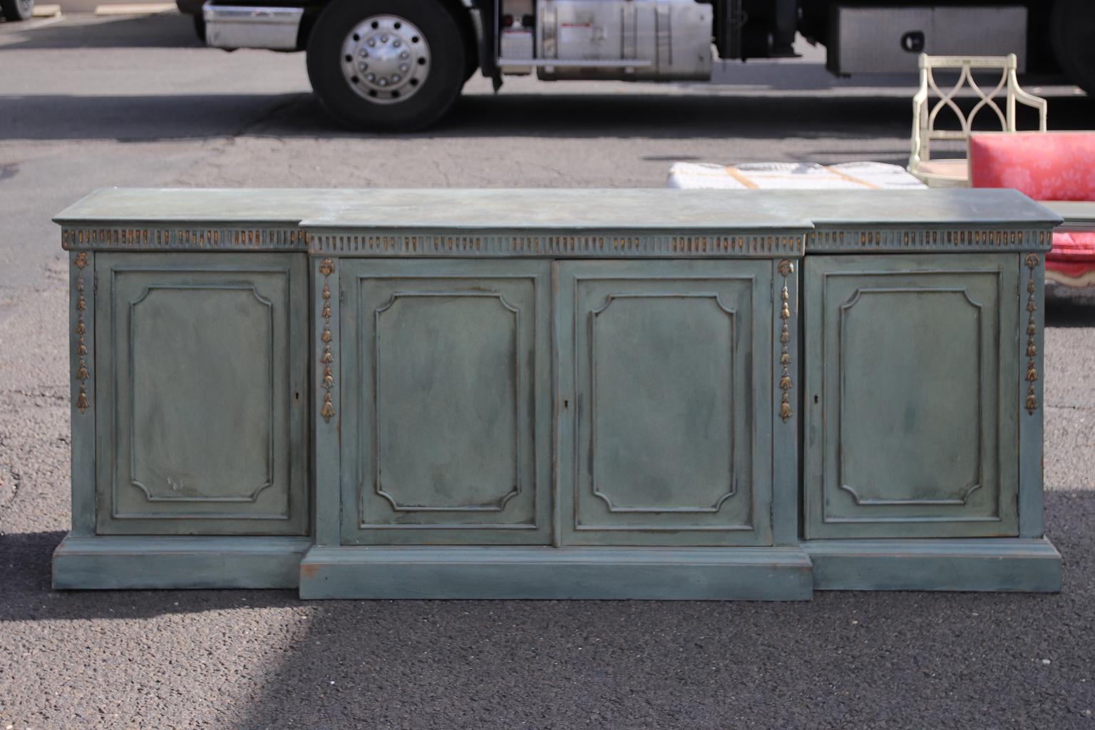 Painted and Decorated Breakfront Cabinet by William Switzer 3