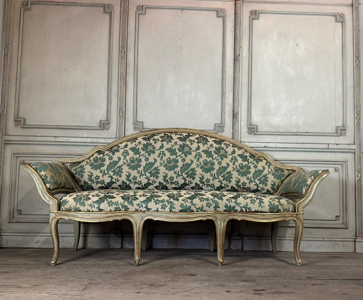 Louis XV Banc en bois peint et doré, Venise, 18ème siècle en vente