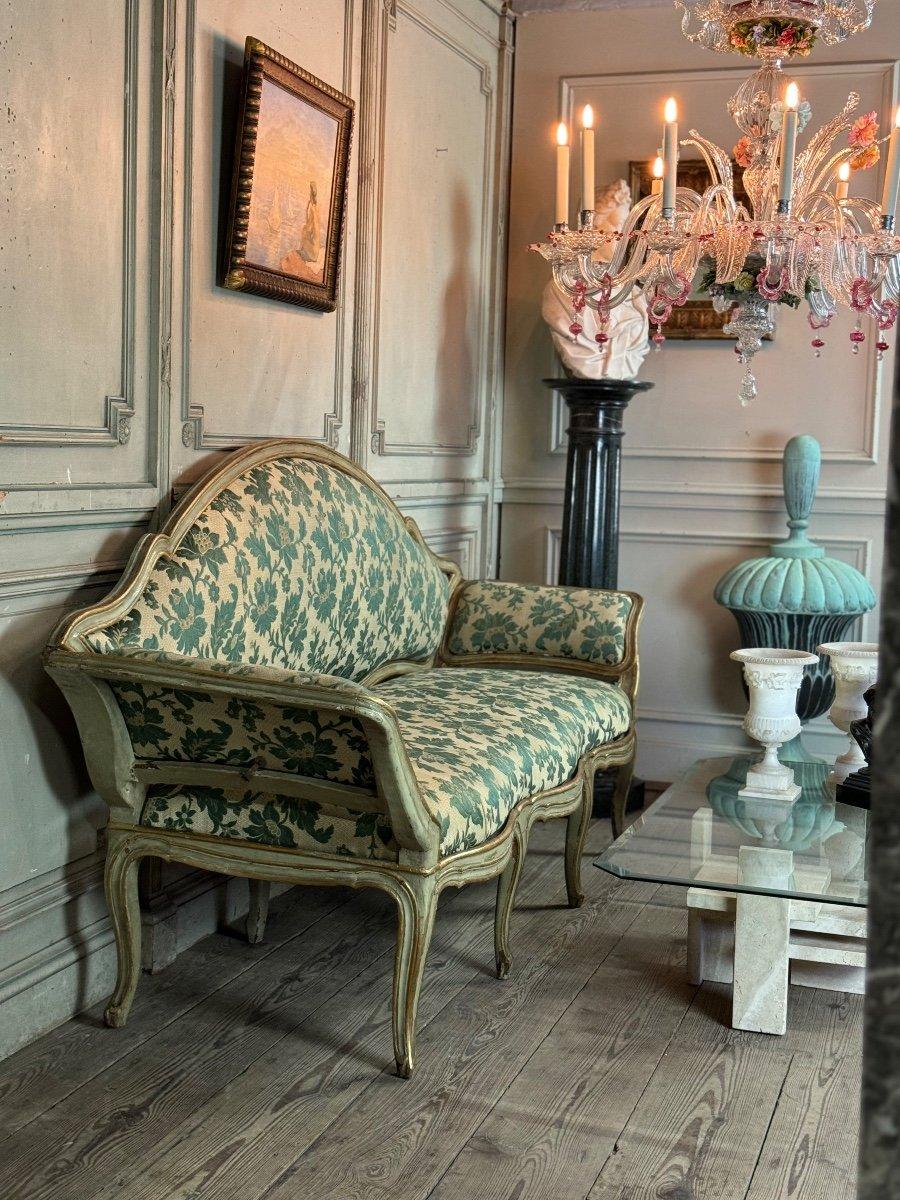 Banc en bois peint et doré, Venise, 18ème siècle en vente 1