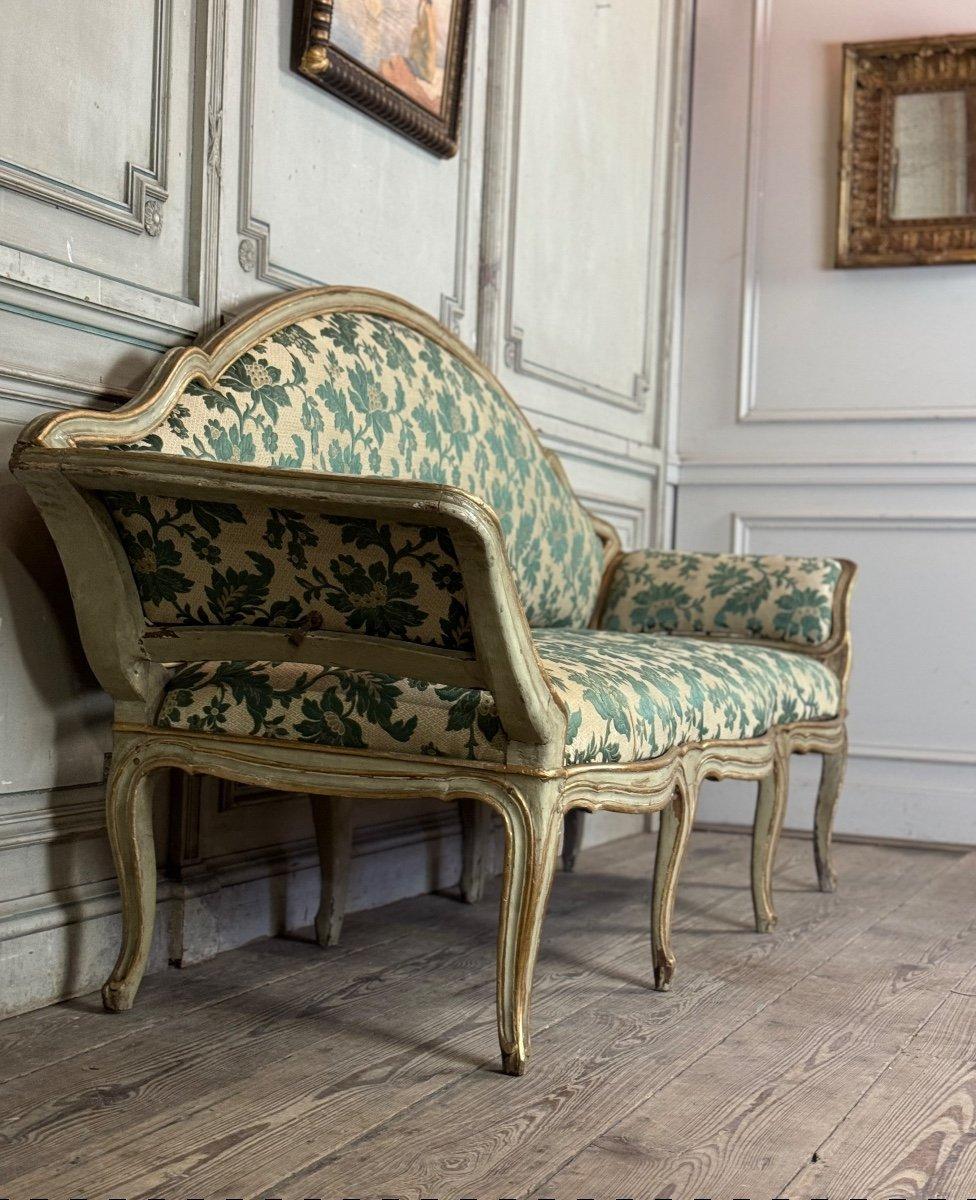 Banc en bois peint et doré, Venise, 18ème siècle en vente 3