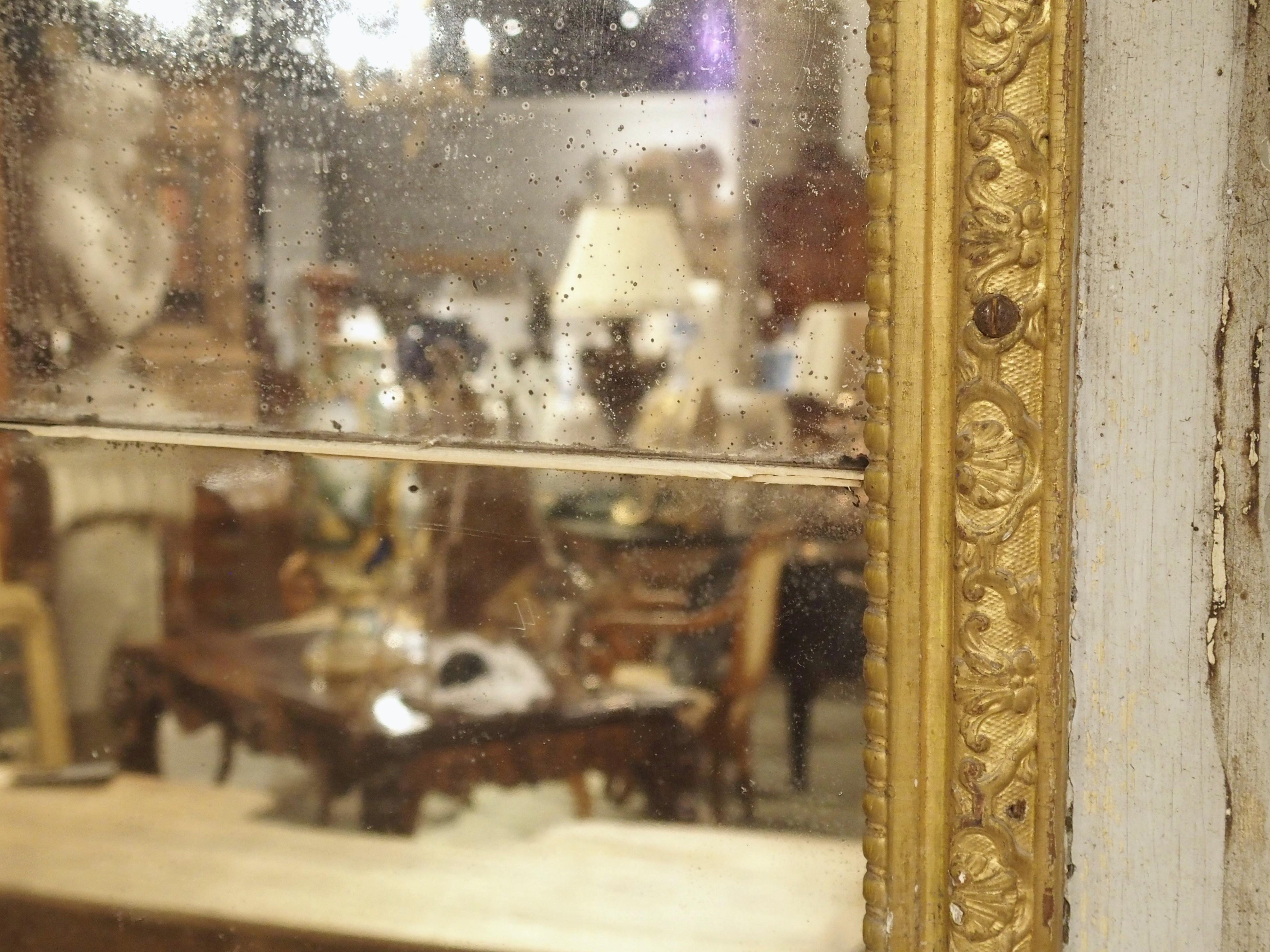 Specchio francese Régence Trumeau dipinto e in legno dorato della Normandia, CIRCA 1720 in vendita 10