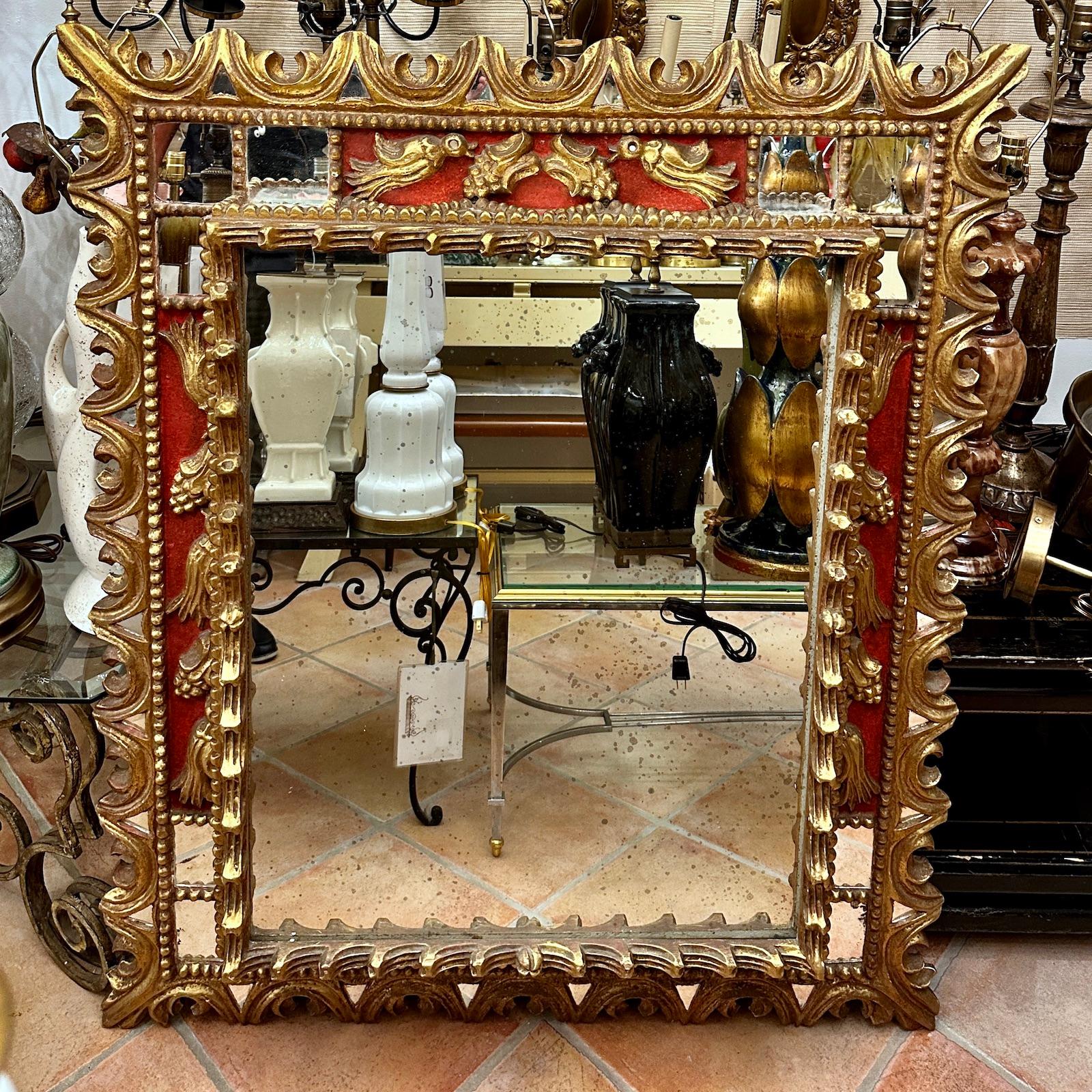 Late 19th Century Painted and Giltwood Mirror For Sale
